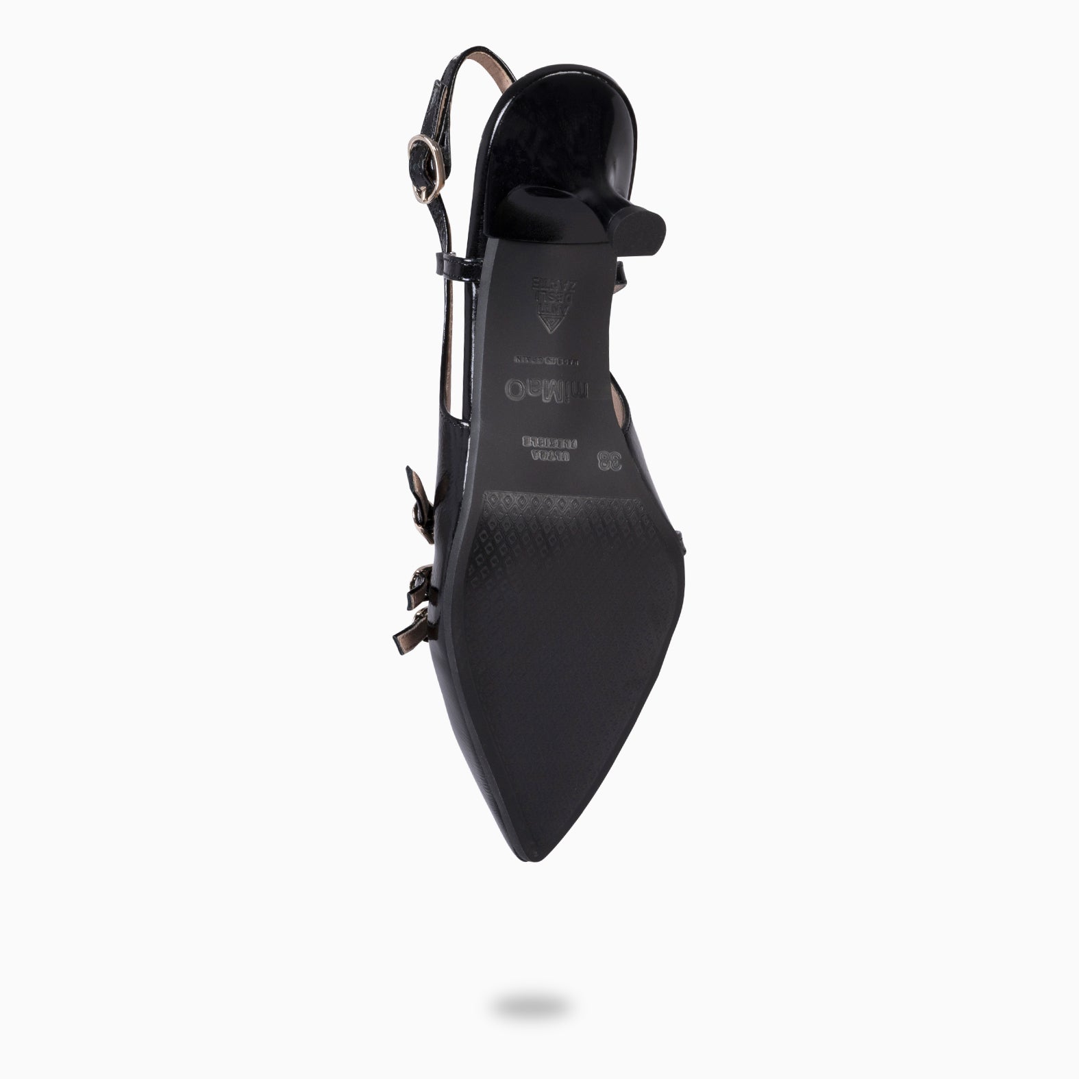 RITA - BLACK LOW HEELED SLING BACK