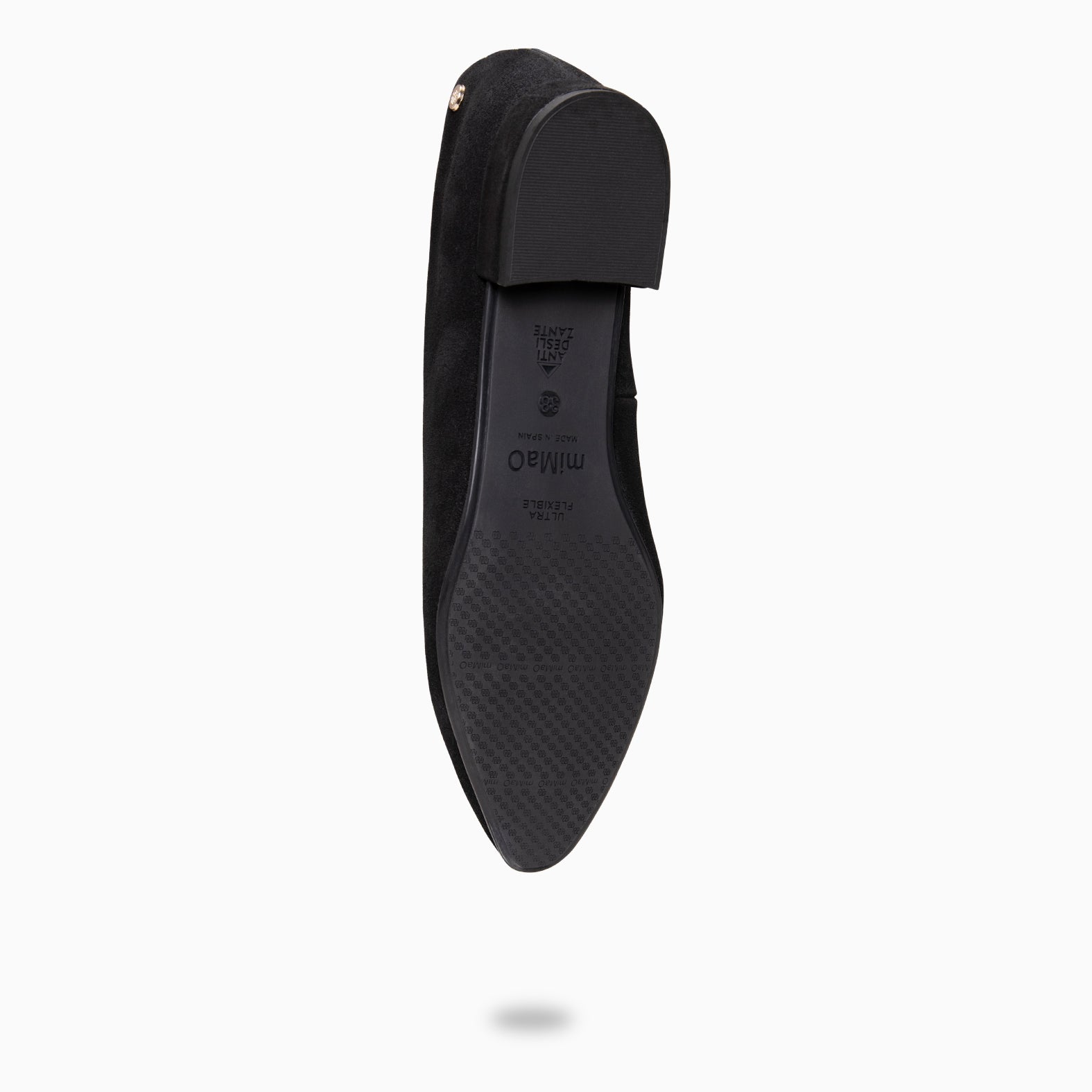 URBAN LACY - Chaussures plates à bout pointu en daim NOIR