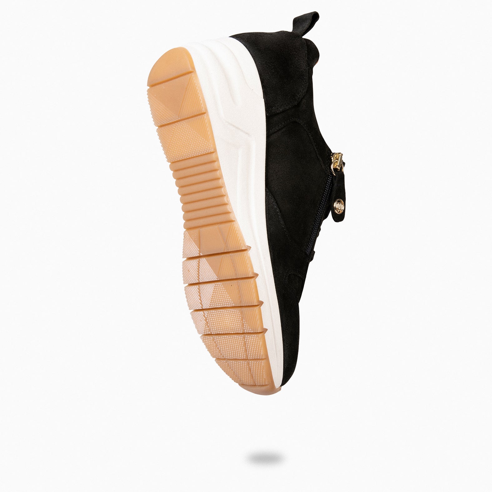 ARLES – Baskets à talon compensé en daim NOIR