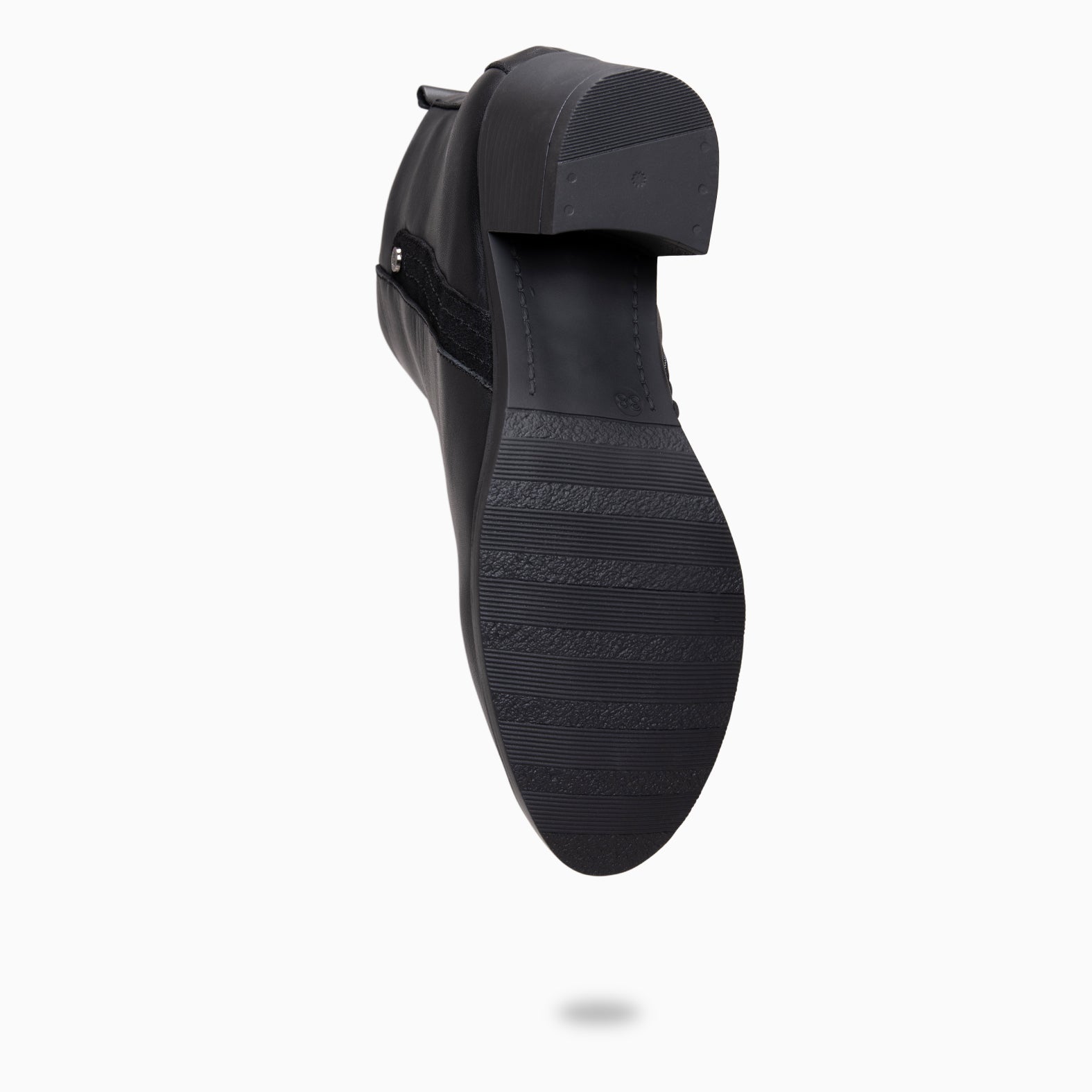 MONTSE – Botín de tacón ancho de piel NEGRO