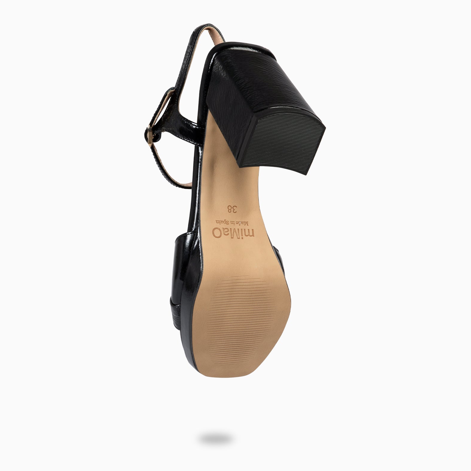 MICHELLE – Sandales à talon large et plateforme NOIR