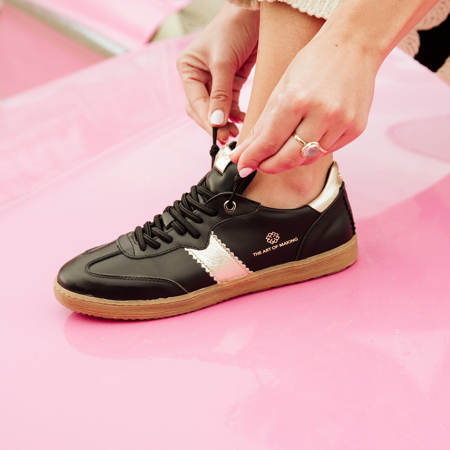 STÜDIO 01 - Baskets pour femme en cuir NOIR