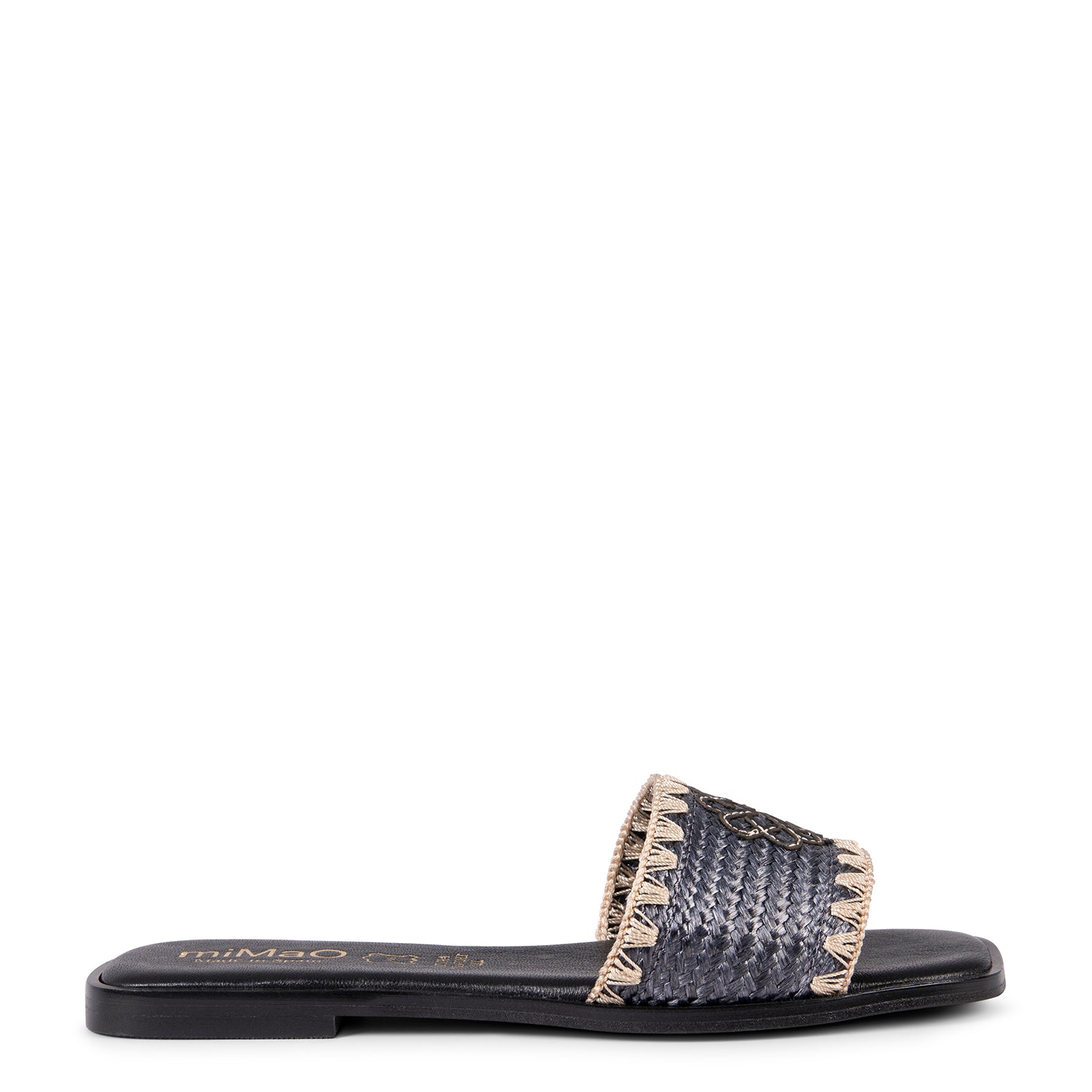 FILIPPA - BLACK FLAT SANDALS