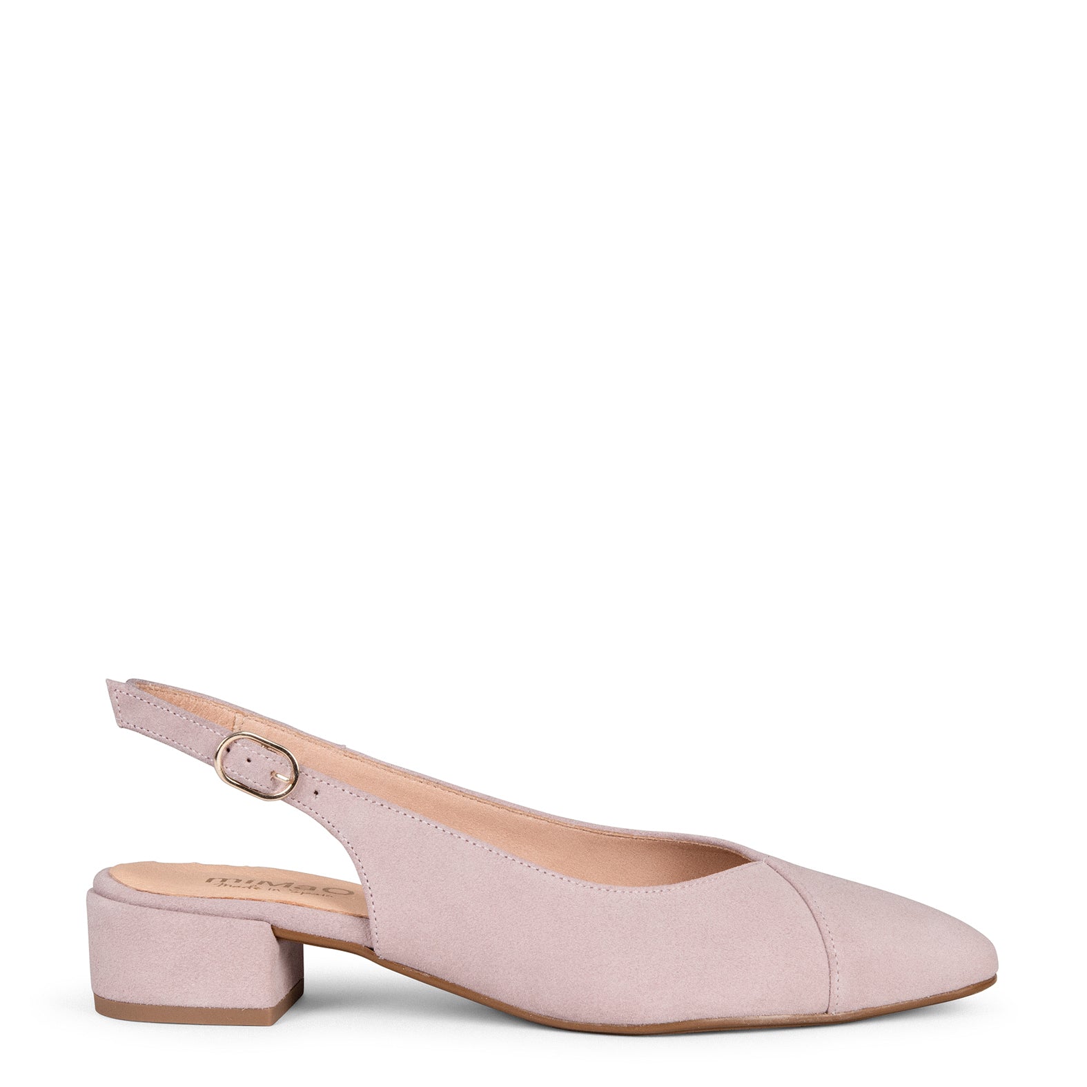 MARTINA – Slingbacks en daim NUDE