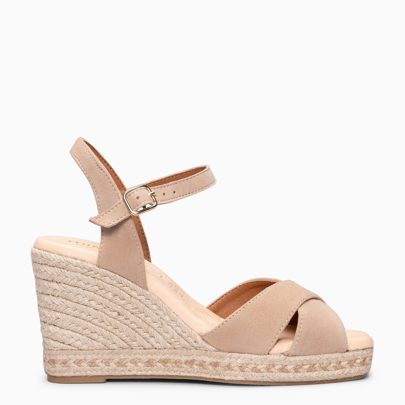 VERA - Cuña de esparto de ante NUDE