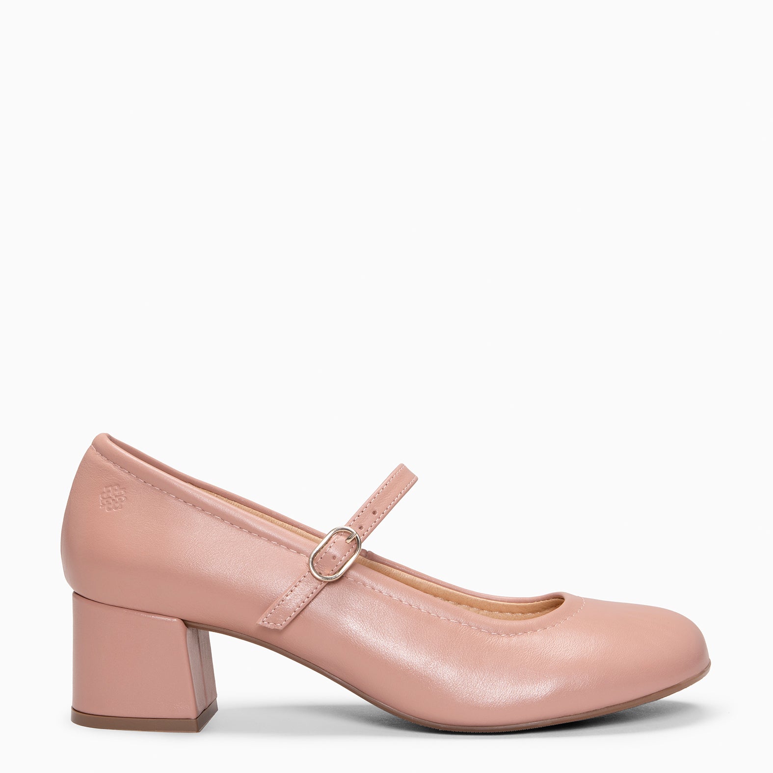 ROSALIA - NUDE MARY-JANES WIDE HEELS BARESOFT
