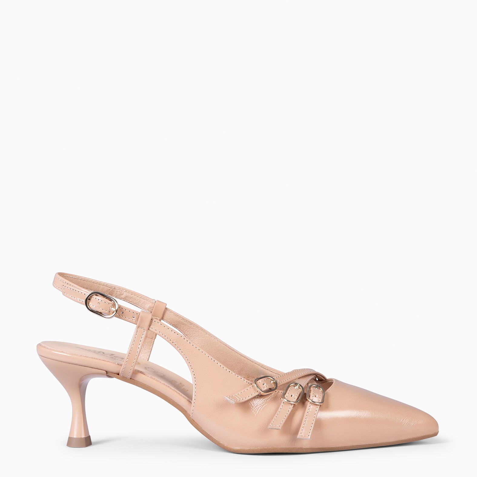 RITA - ZAPATOS DE TACÓN BAJO DESTALONADOS NUDE