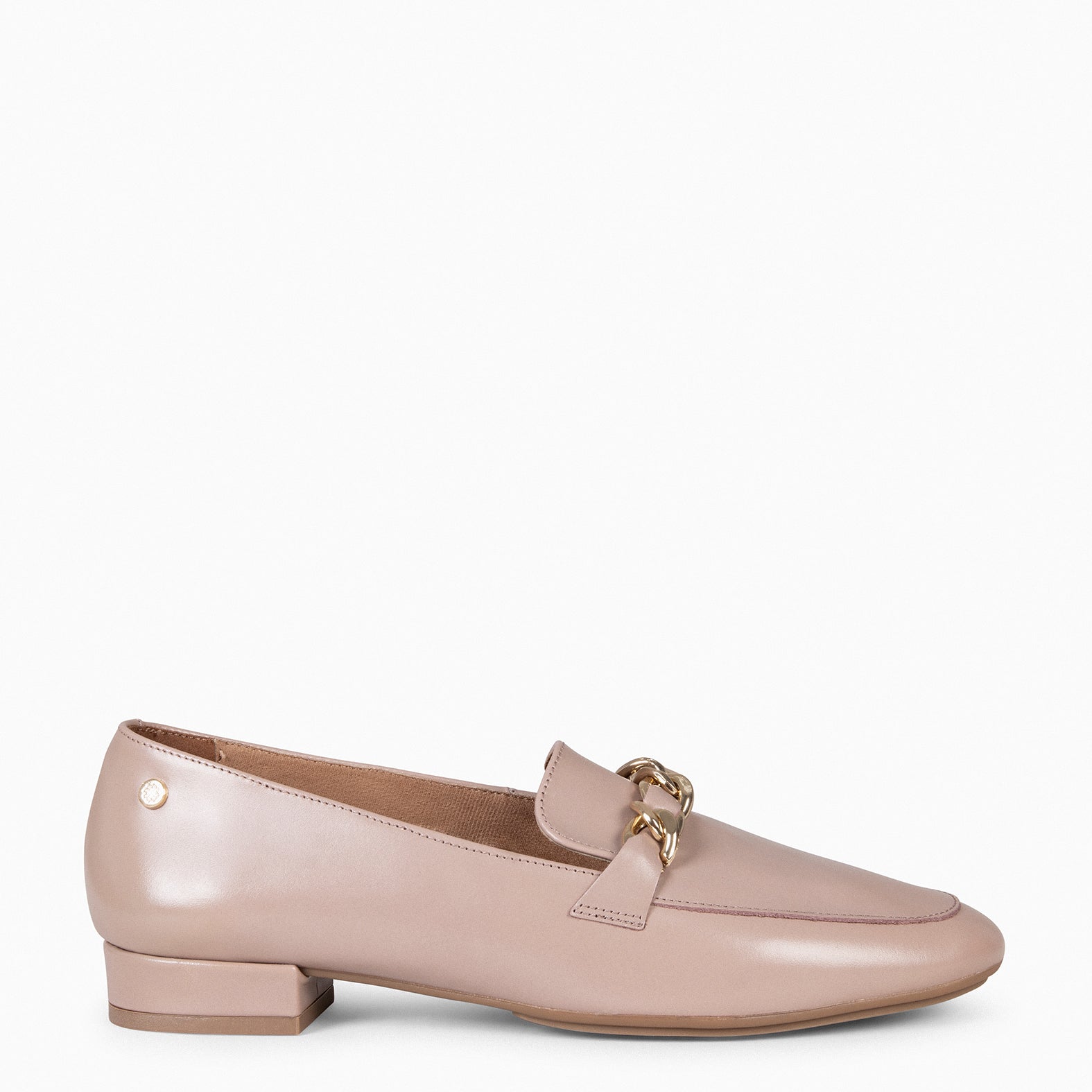 CHAIN – Mocasines planos con adorno metalizado NUDE