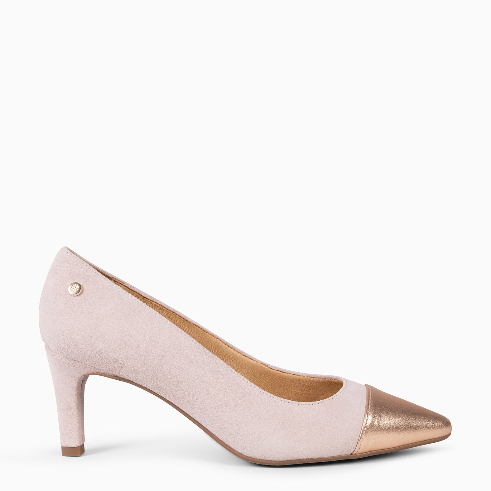 LILLY S – Zapato de tacón con puntera bicolor NUDE