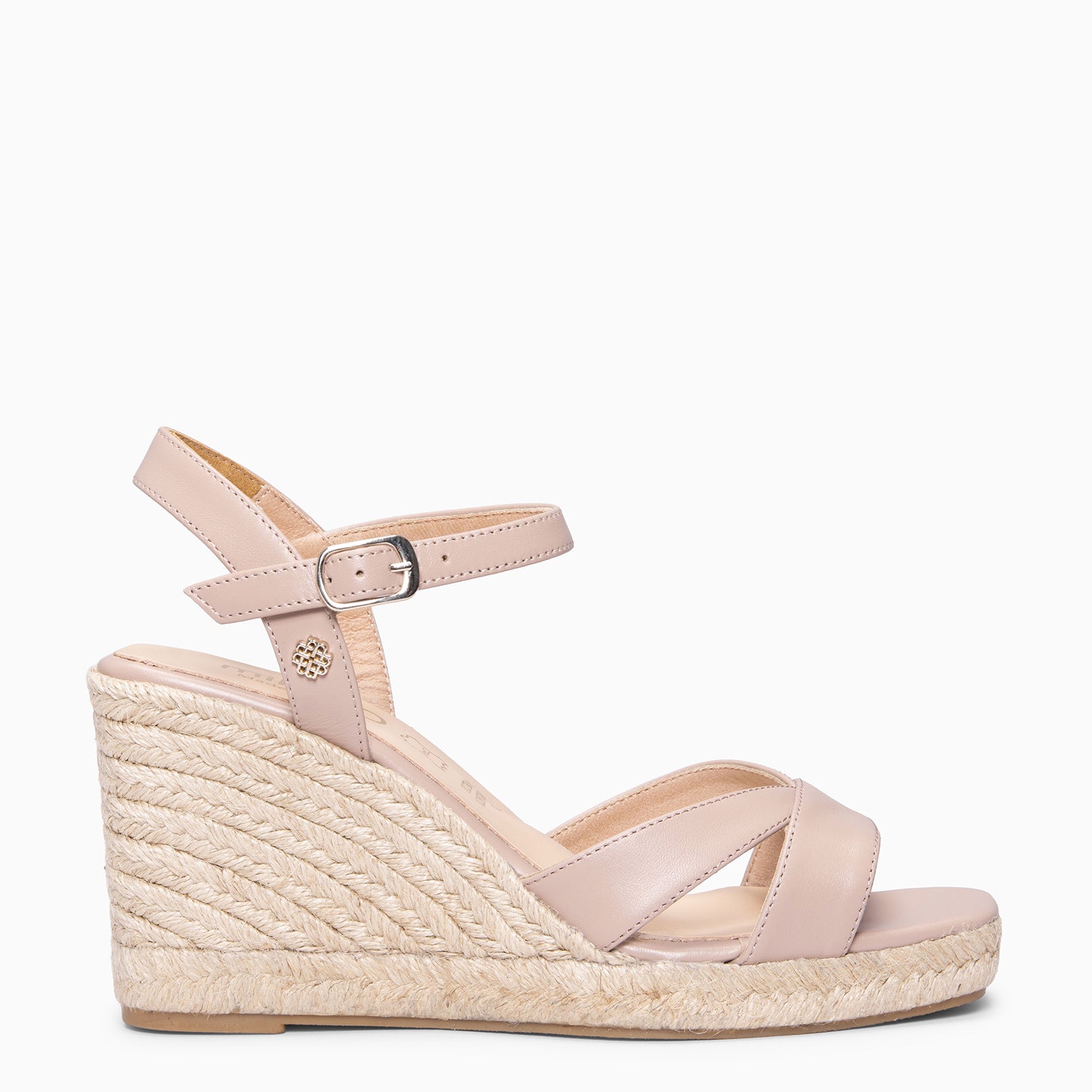 MANILVA - Sandales style espadrilles à haut talon ROSÉ