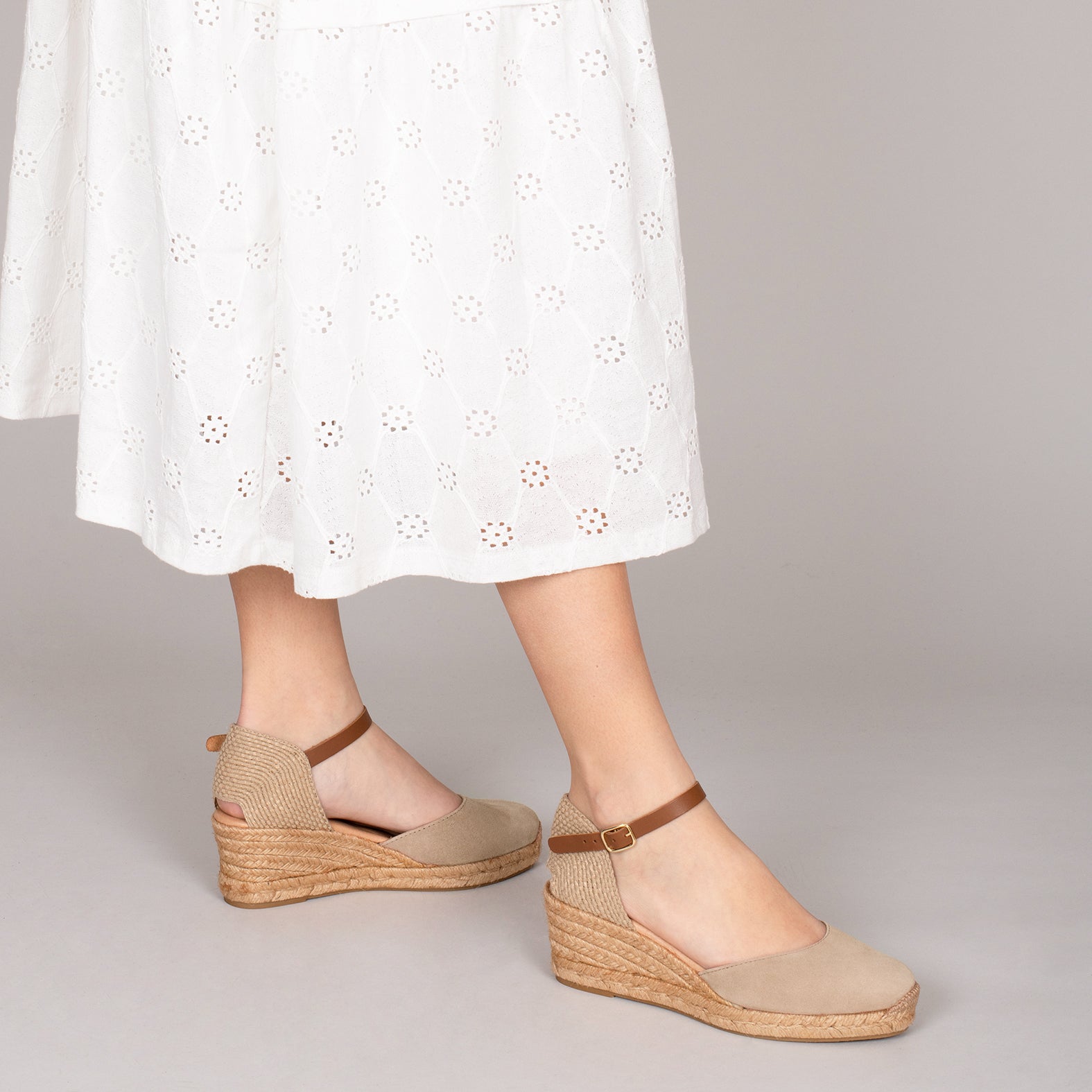 ALTEA – Espadrilles à talon compensé SABLE