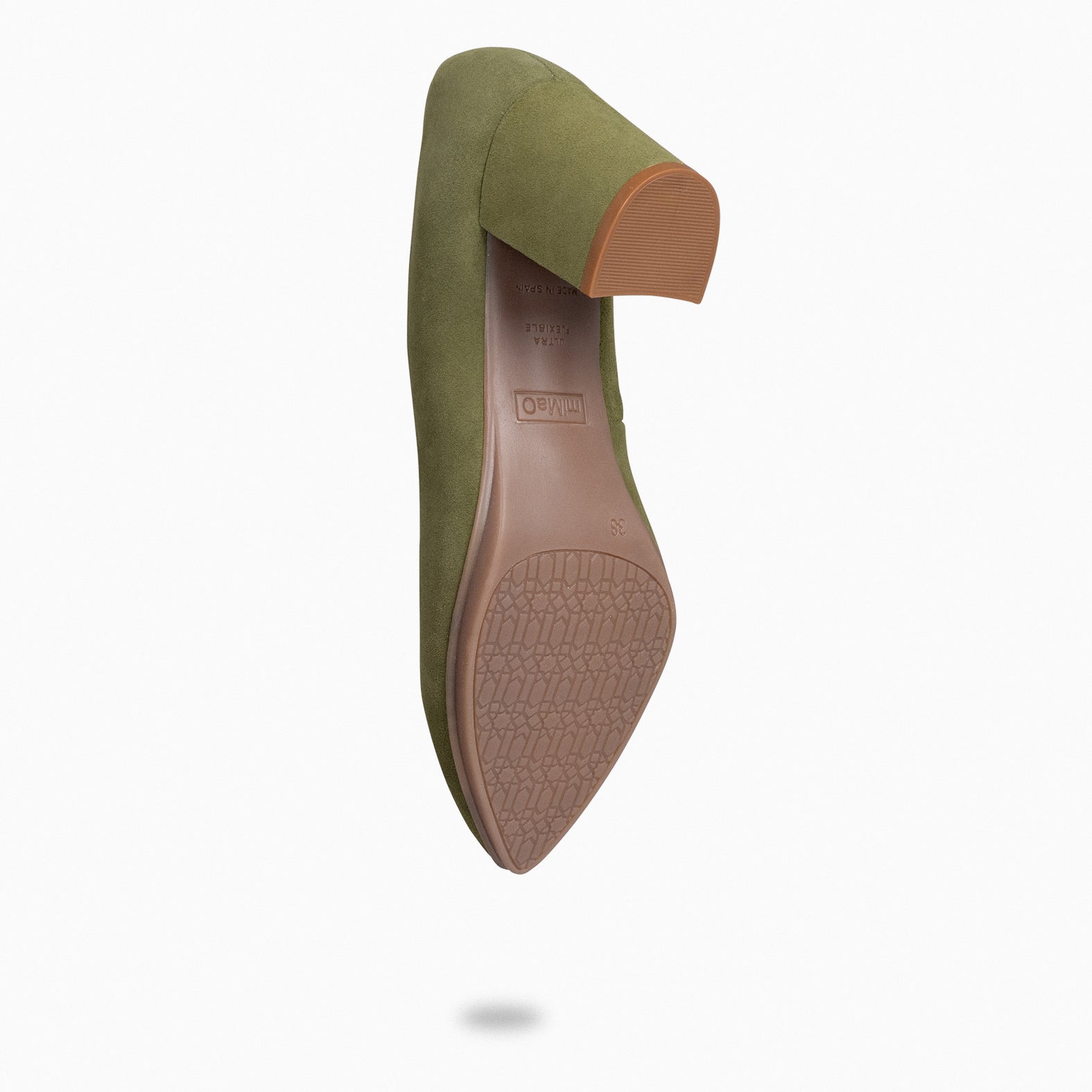 URBAN S - GREEN suede mid-heeled shoes