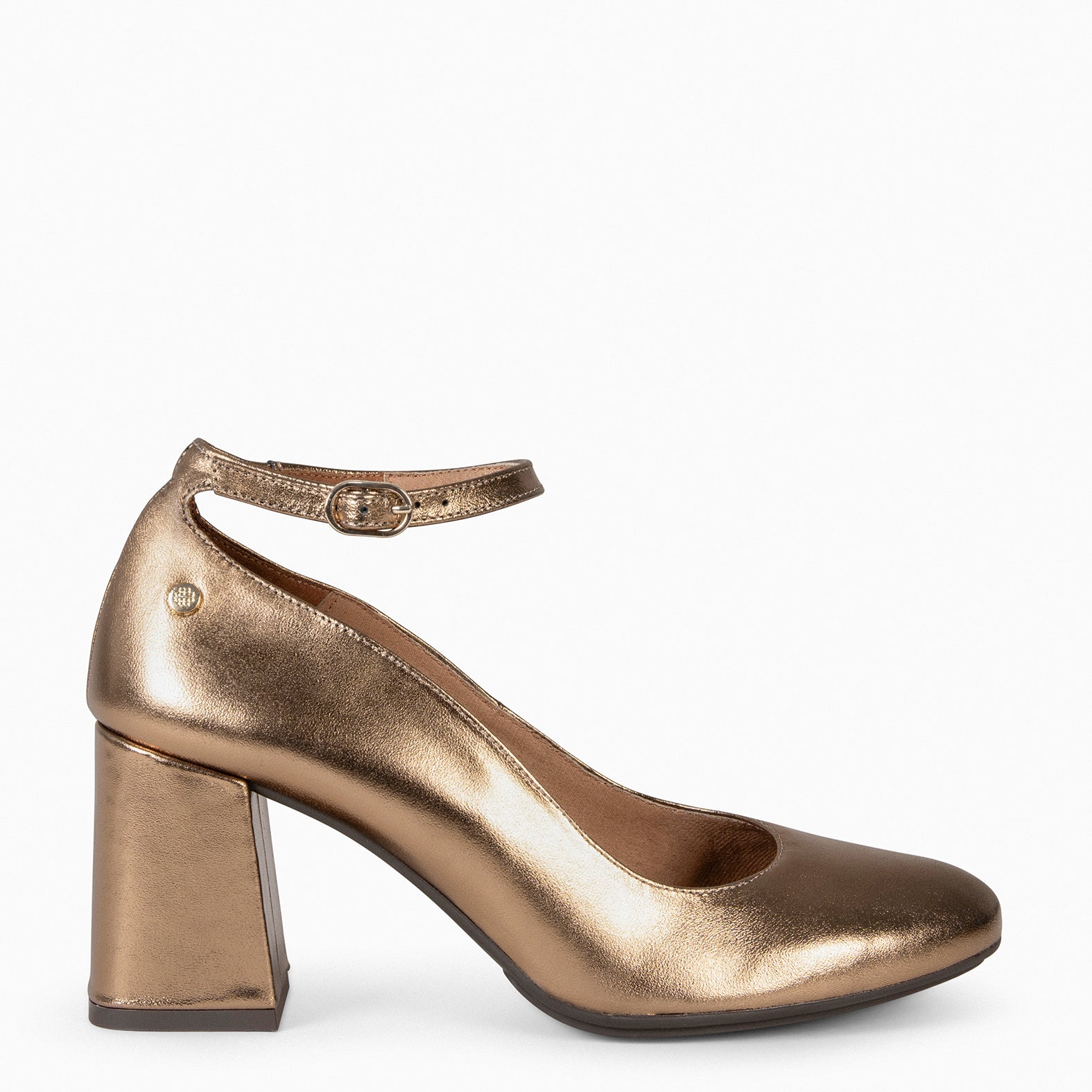 CAROL – Zapatos con pulsera y tacón ORO VIEJO