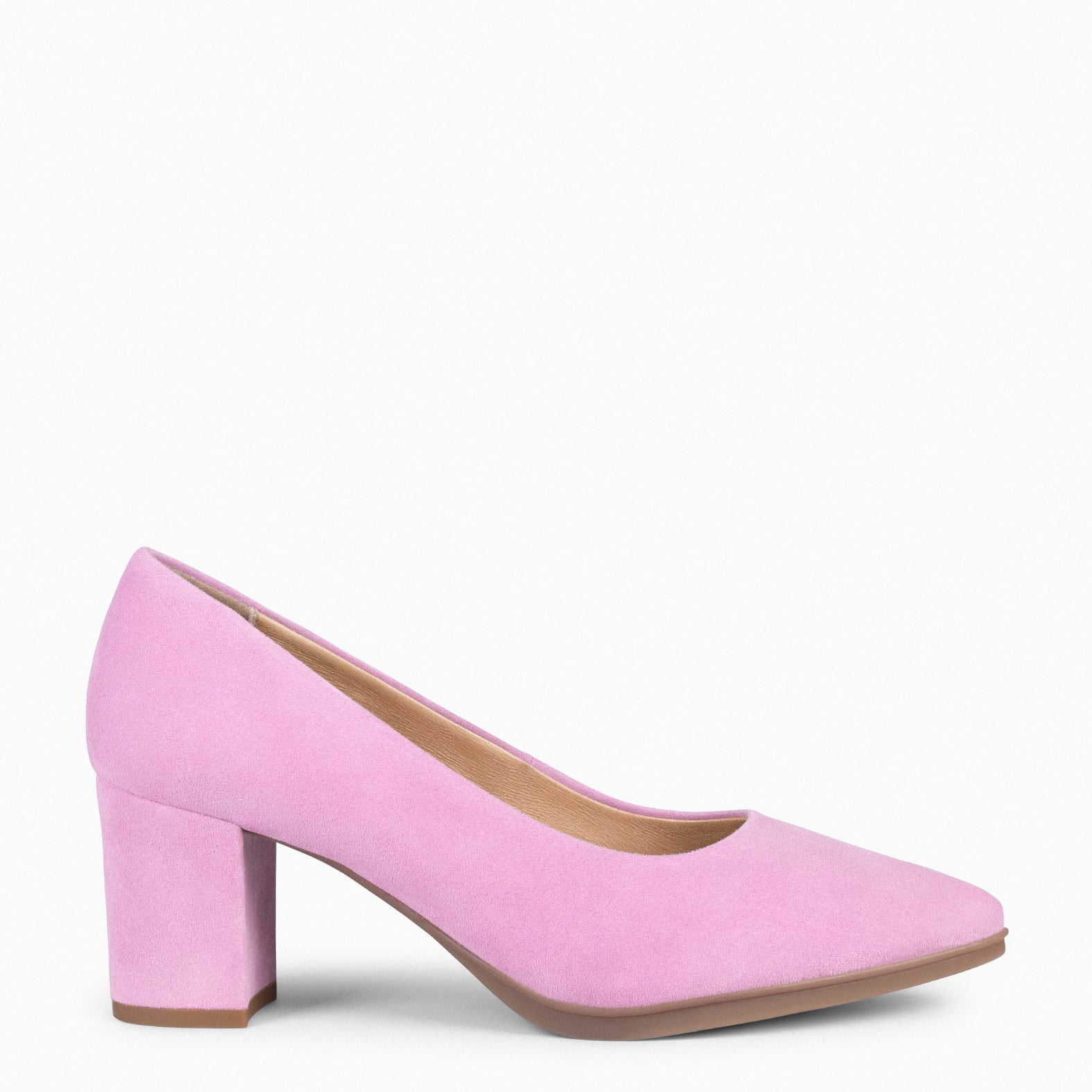 URBAN S - PINK SUEDE MID-HEELED SHOES