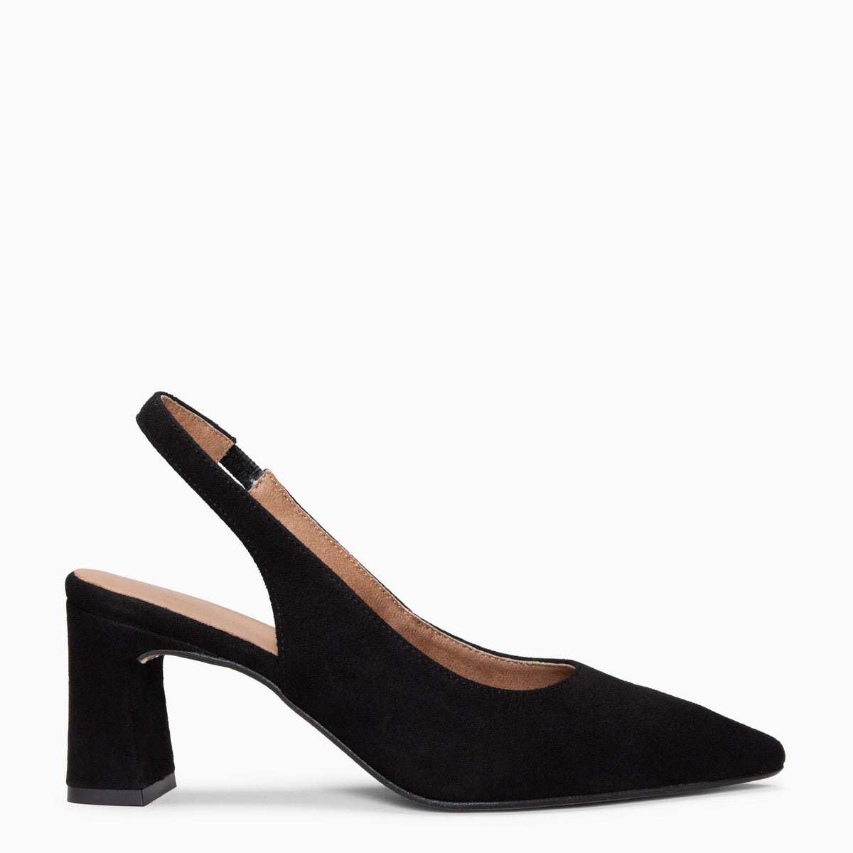 LILIANE - Black suede slingback pumps
