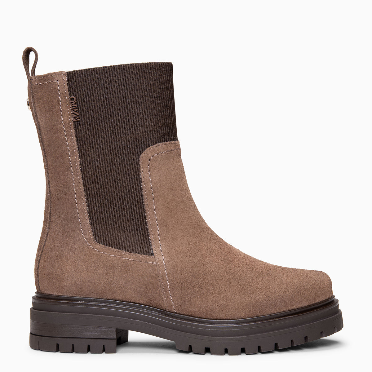 ROBIN - Botines Chelsea altos de piel TAUPE