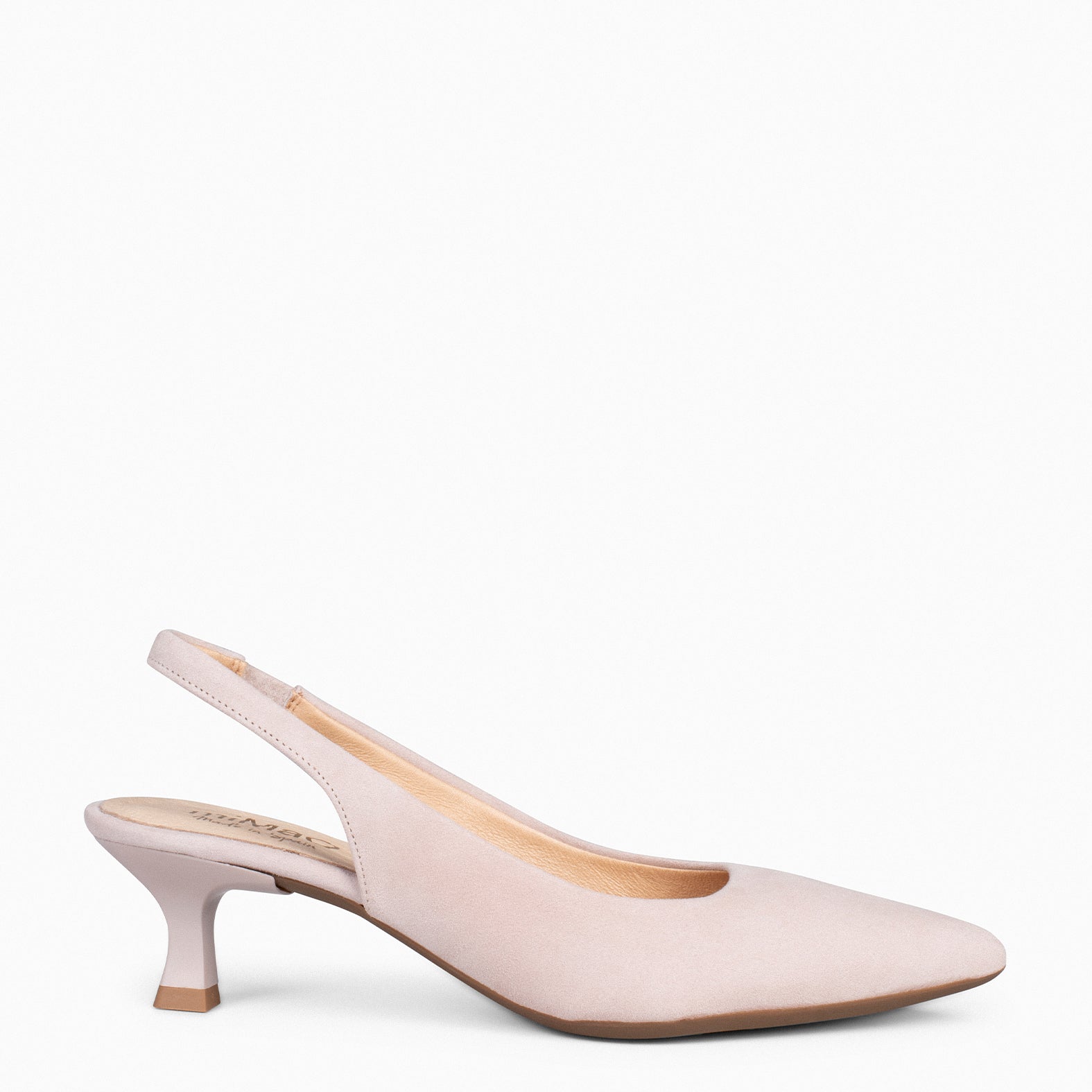 Nude sling sales back kitten heels