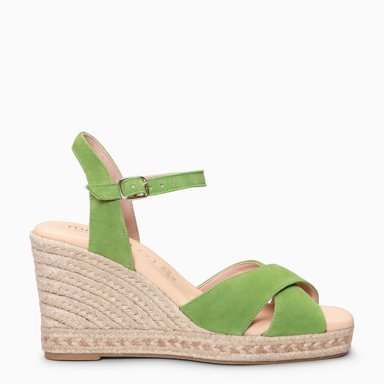 VERA - Cuña de esparto de ante VERDE - miMaO ®