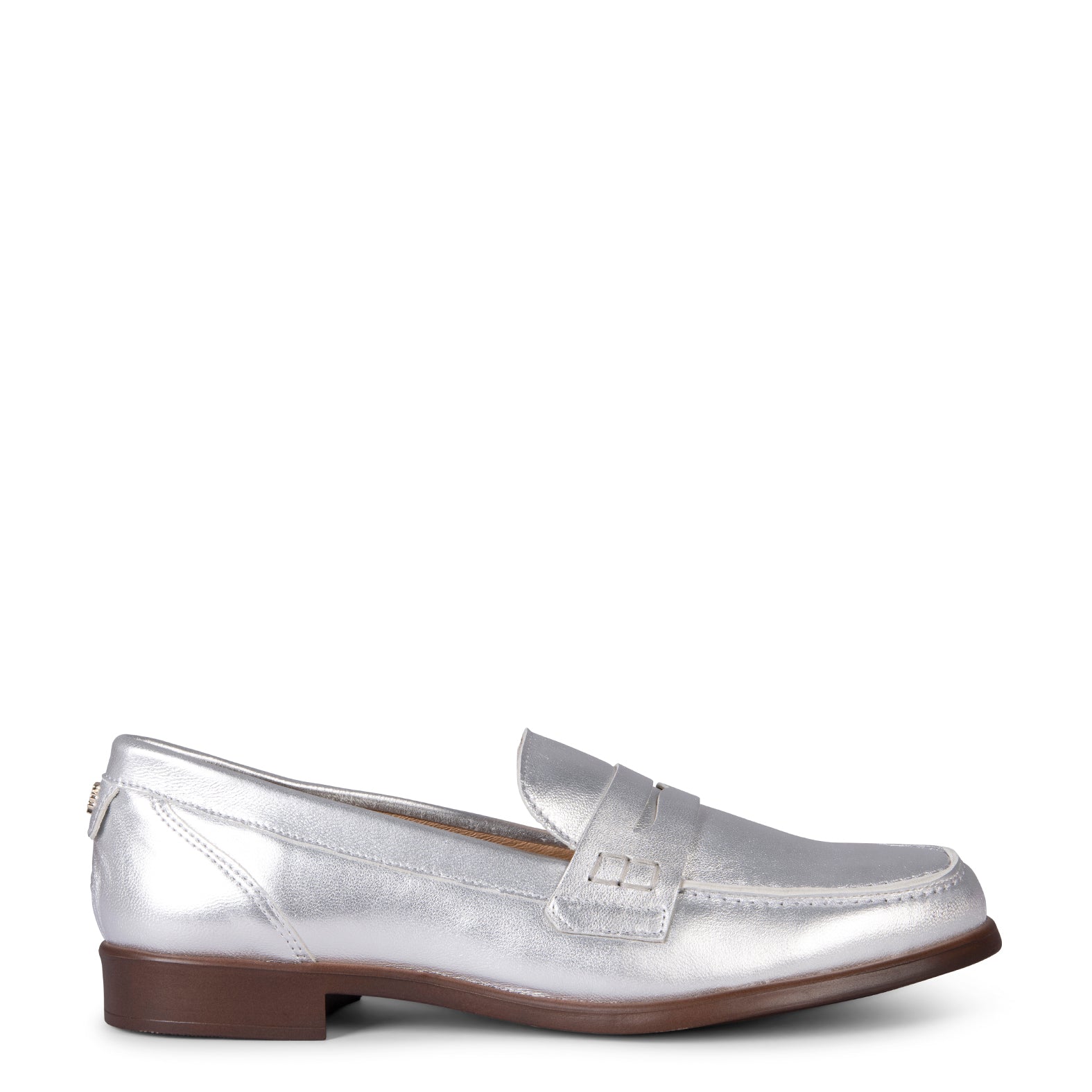 ABBY - Mocassins pour femme en cuir ARGENTÉ