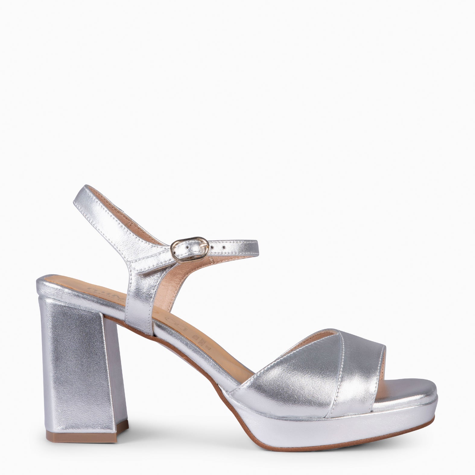 MICHELLE - ZAPATOS DE MUJER DE TACÓN ANCHO PLATA