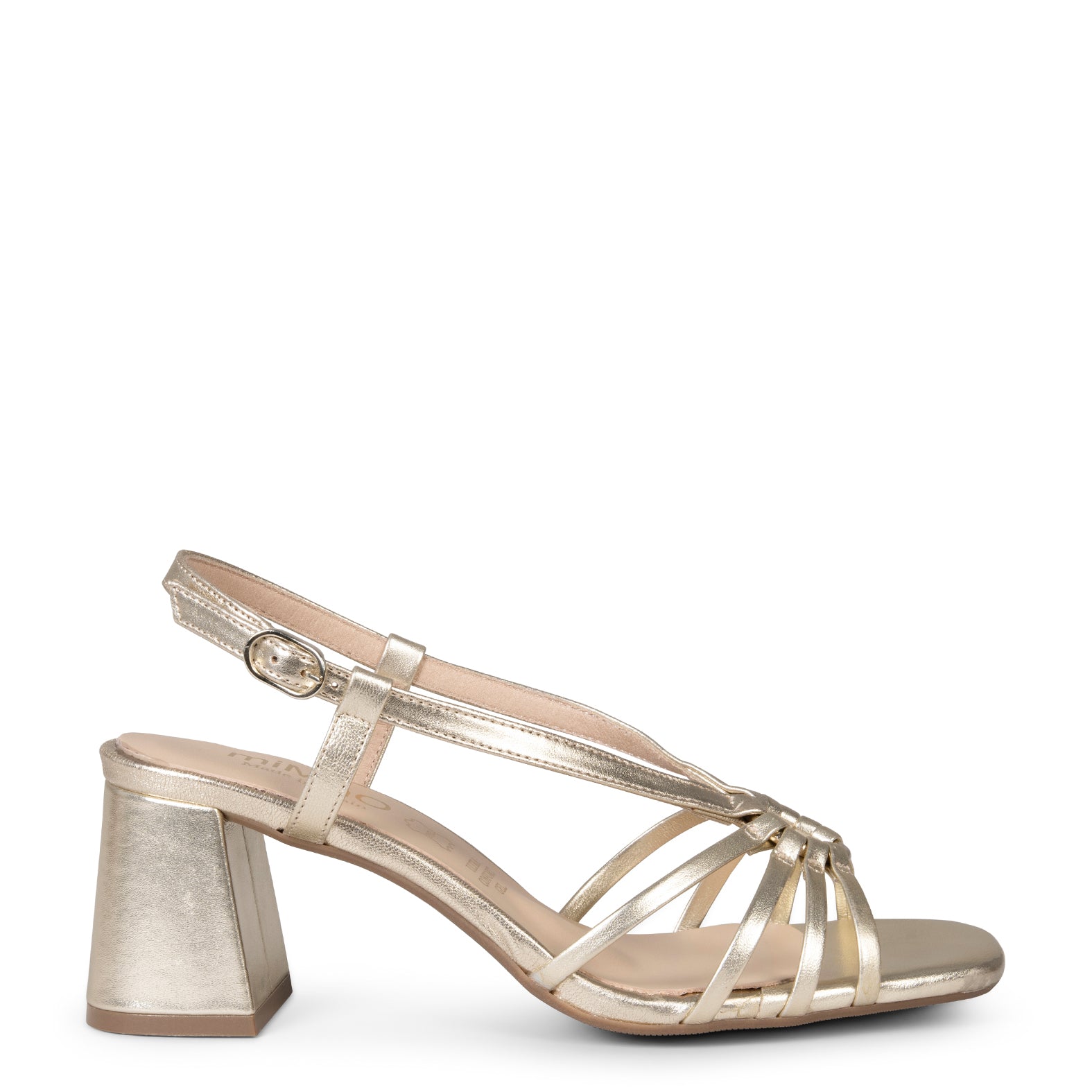 SOLEIL - Sandales à talon en cuir DORÉ