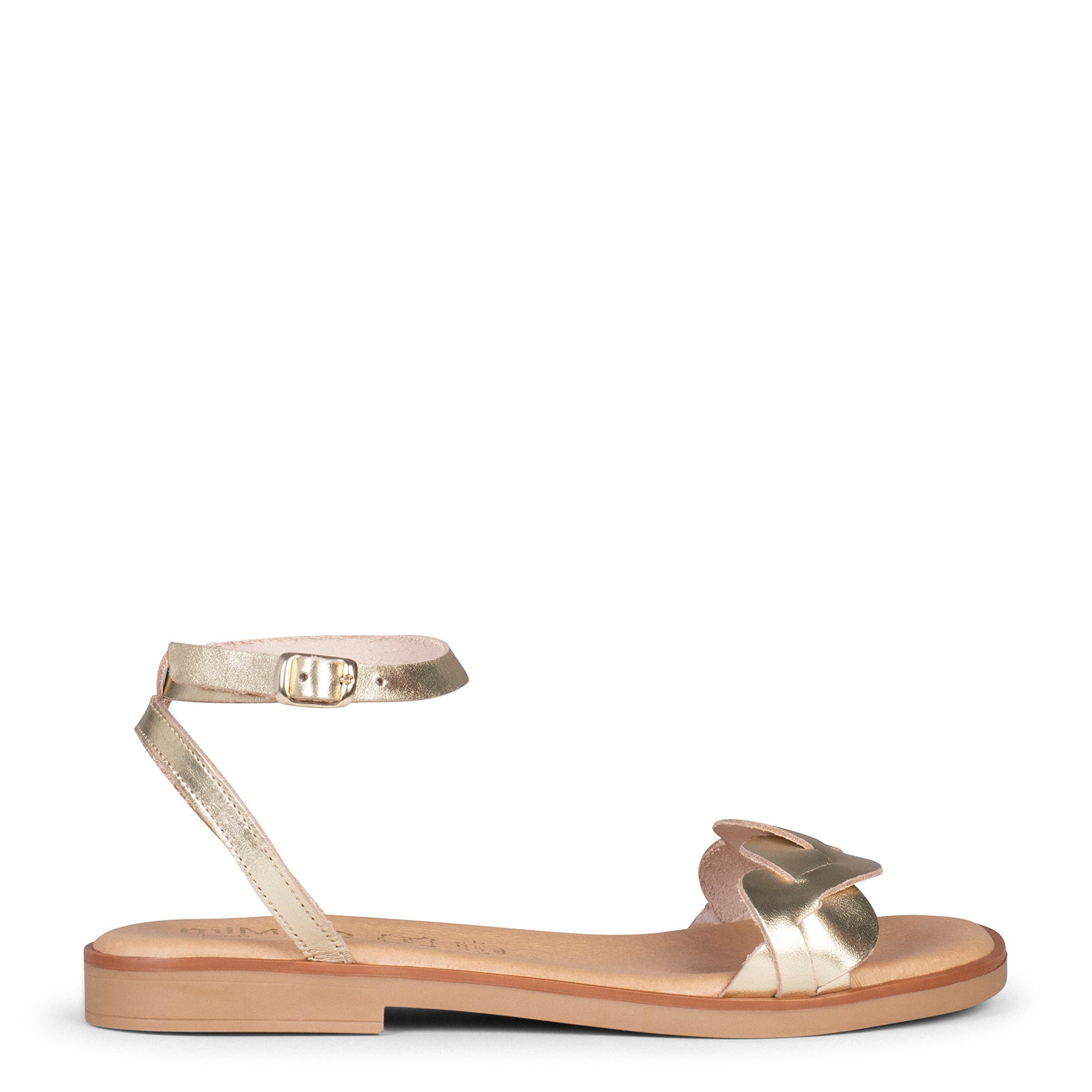 ARECA - Sandales DORÉ Plates pour femme