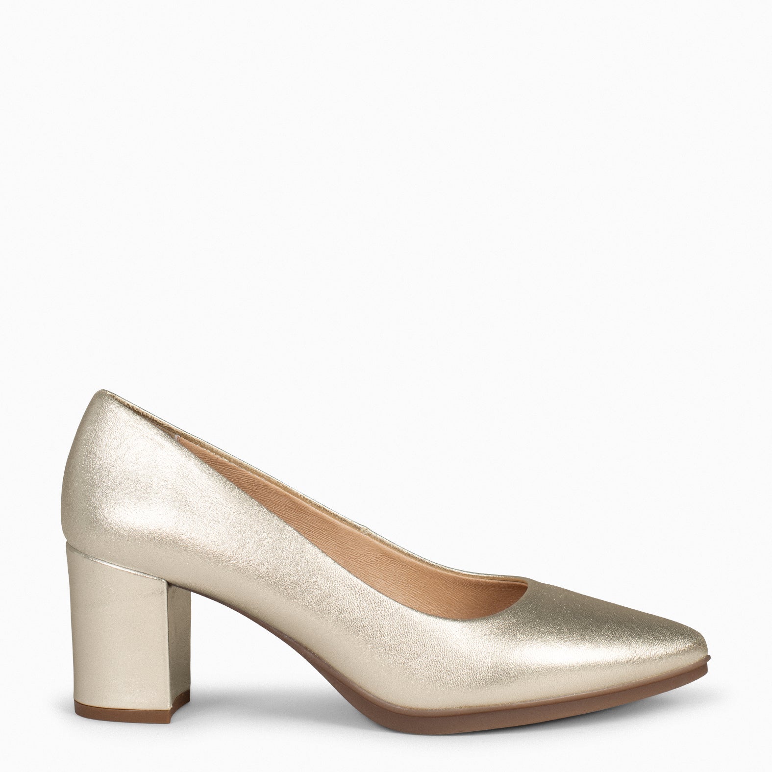URBAN S SPLASH - GOLVEN METALLIC LEATHER MID HEELS