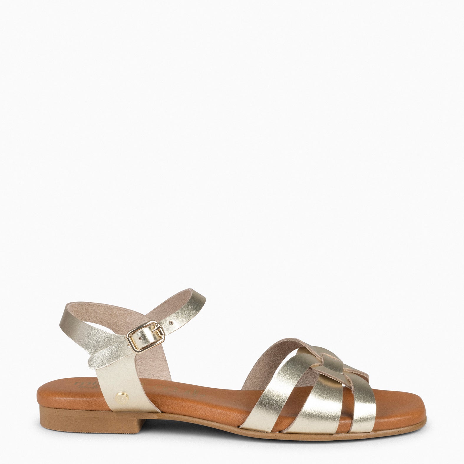 LIVIA - Sandalias planas elegantes PLATINO