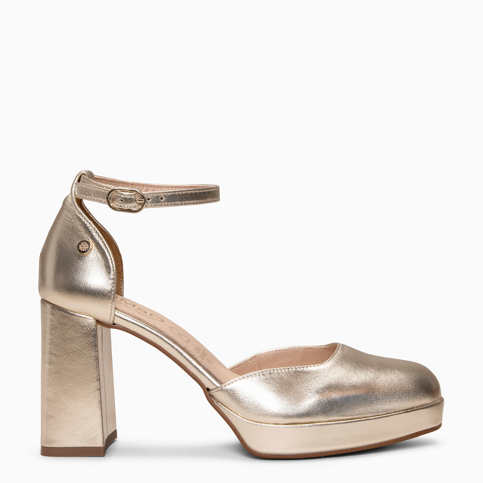 MEGAN - Zapatos con tacón ancho y plataforma PLATINO - miMaO ®