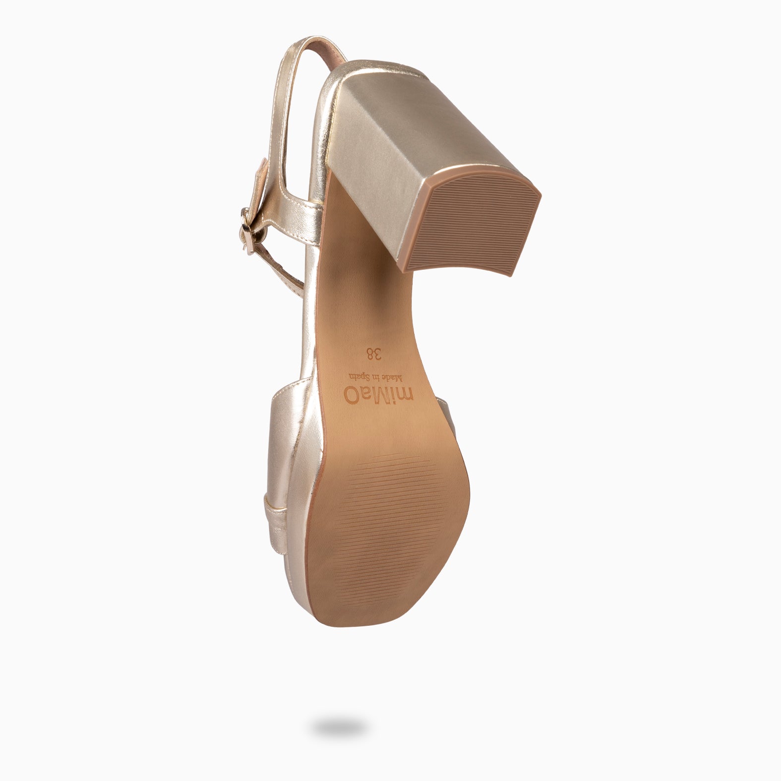 MICHELLE – Sandales à talon large et plateforme DORÉ