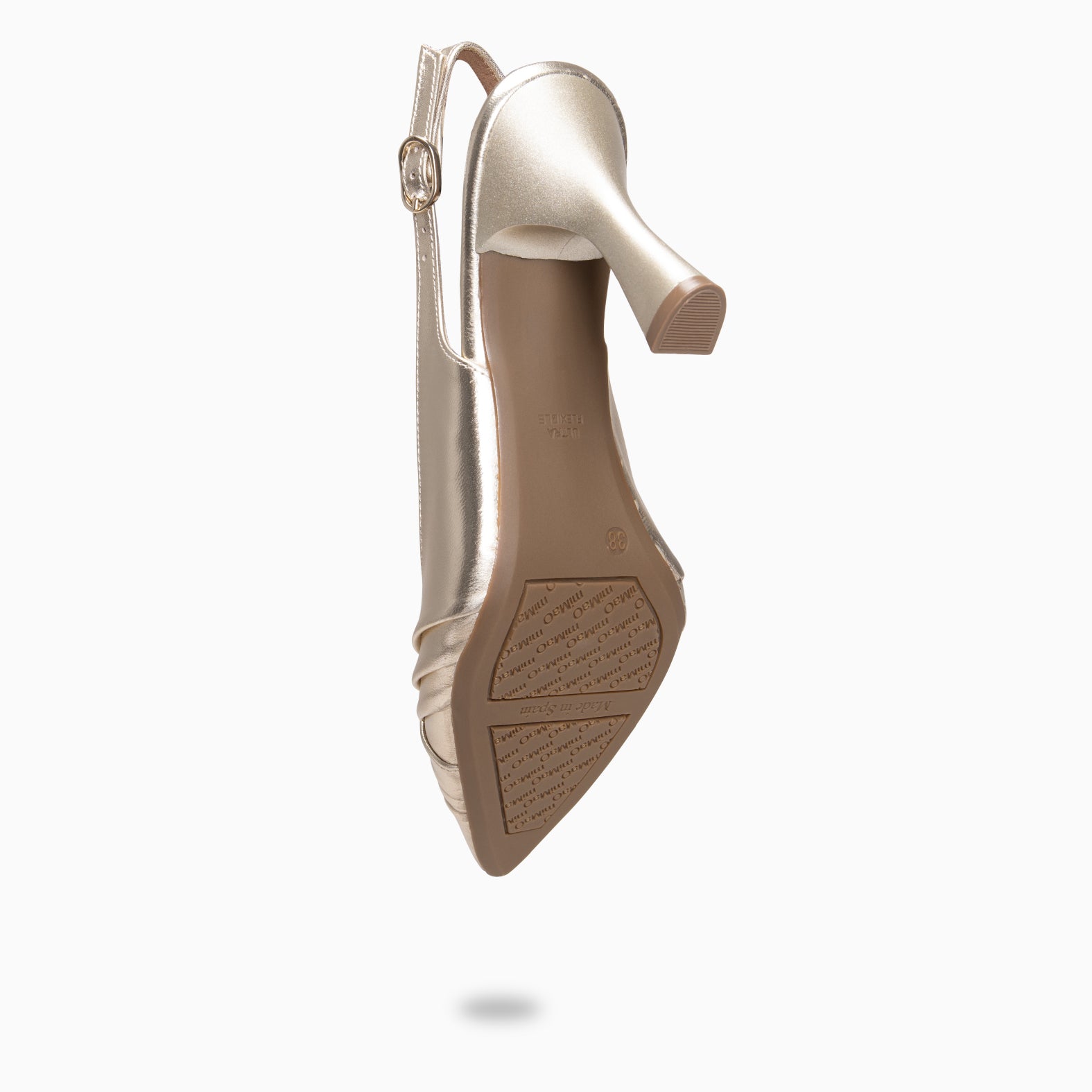 CARLA – Zapato de tacón alto destalonado PLATINO