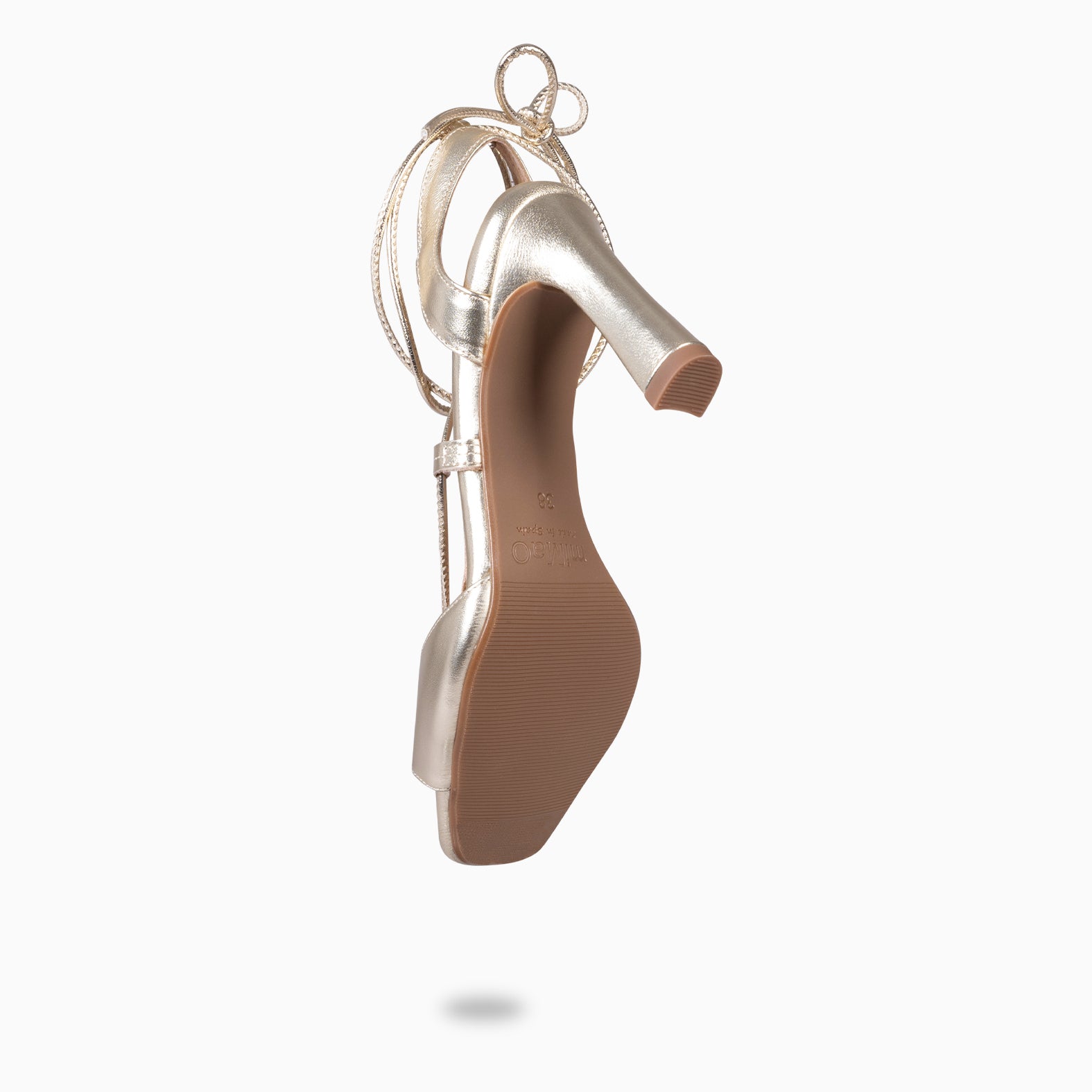 MÓNICA - SANDALIAS ELEGANTES DE TACÓN PLATINO