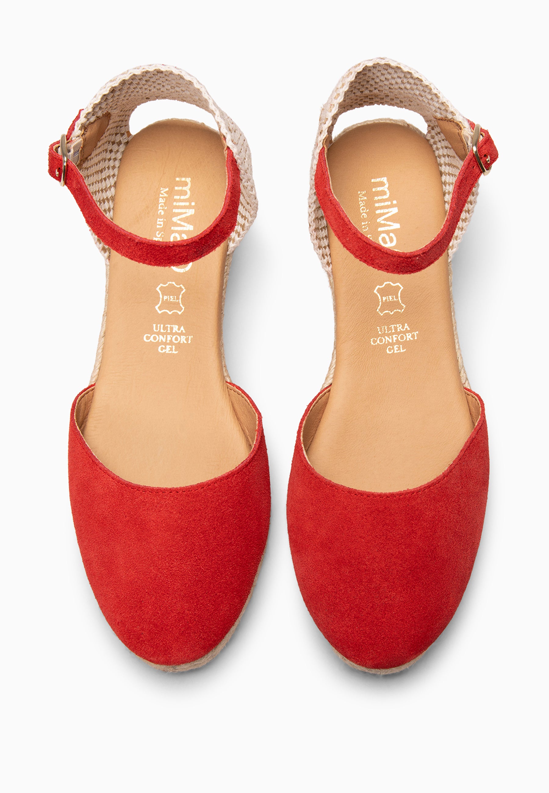 FORNELLS - Espadrilles à petit talon ROUGE