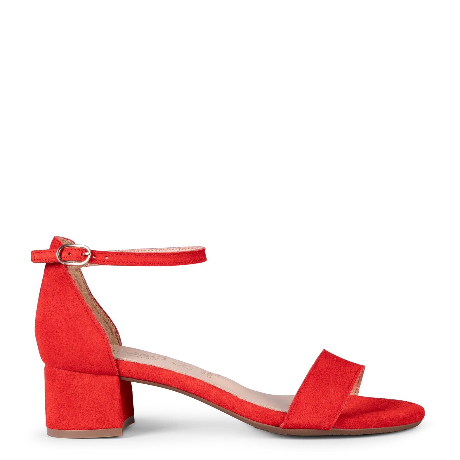 BEATRIZ - Sandales en daim à petit talon ROUGE