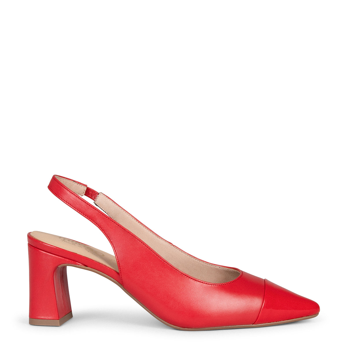 DIANA – Slingbacks à talon et bride élastique ROUGE