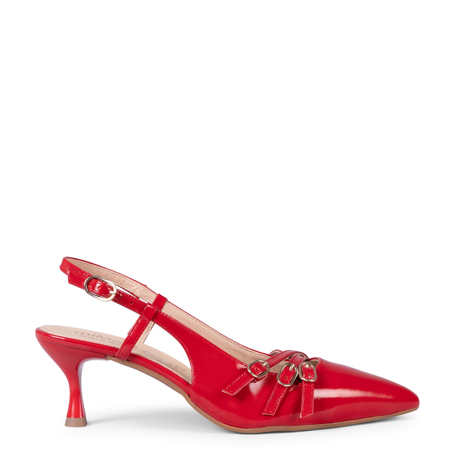 RITA - RED LOW HEELED SLING-BACK
