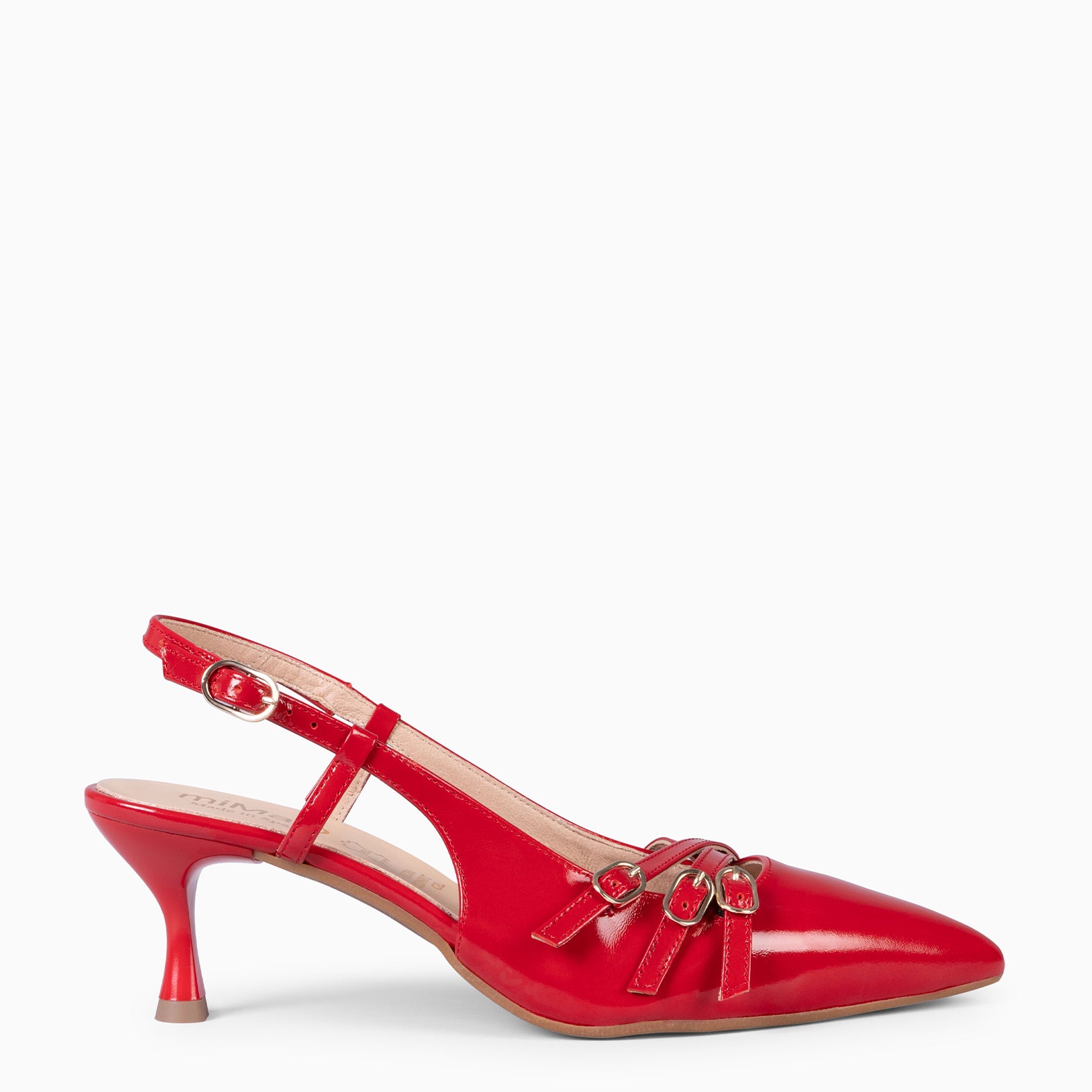 RITA ZAPATOS DE TACÓN BAJO DESTALONADOS ROJO miMaO ®