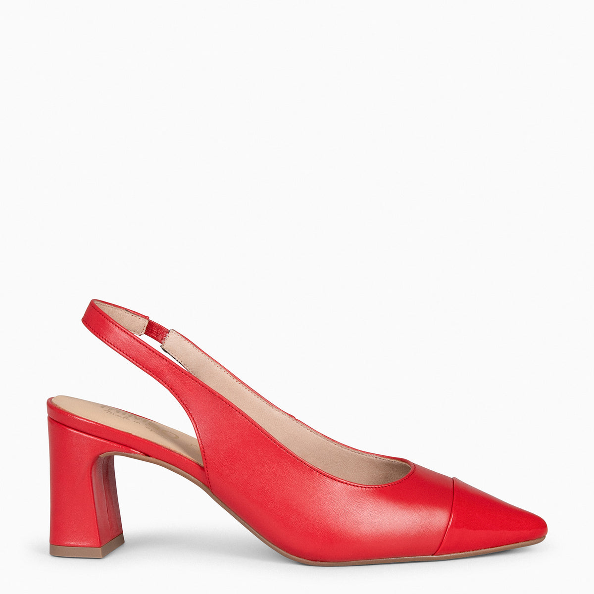 DIANA – Slingbacks à talon et bride élastique ROUGE