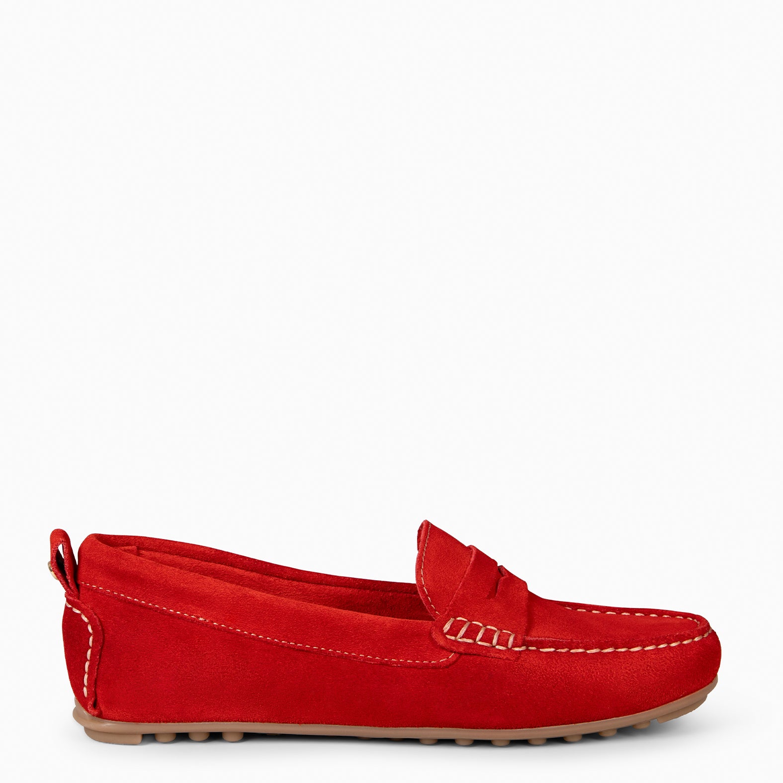 MONTEZ - RED FLAT MOCCASINS WITH REMOVABLE INSOLE