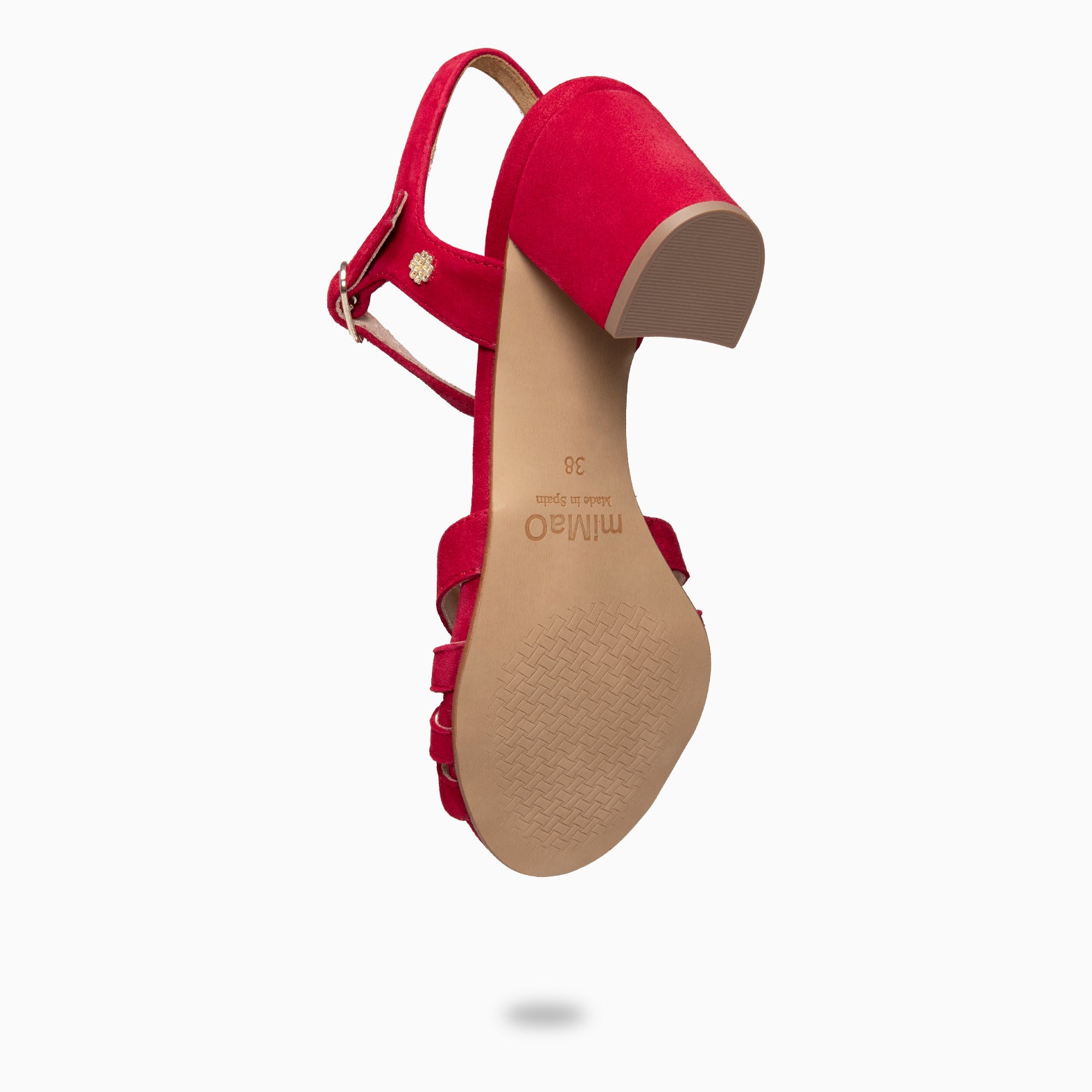 MUSE - RED BLOCK HEEL SANDALS