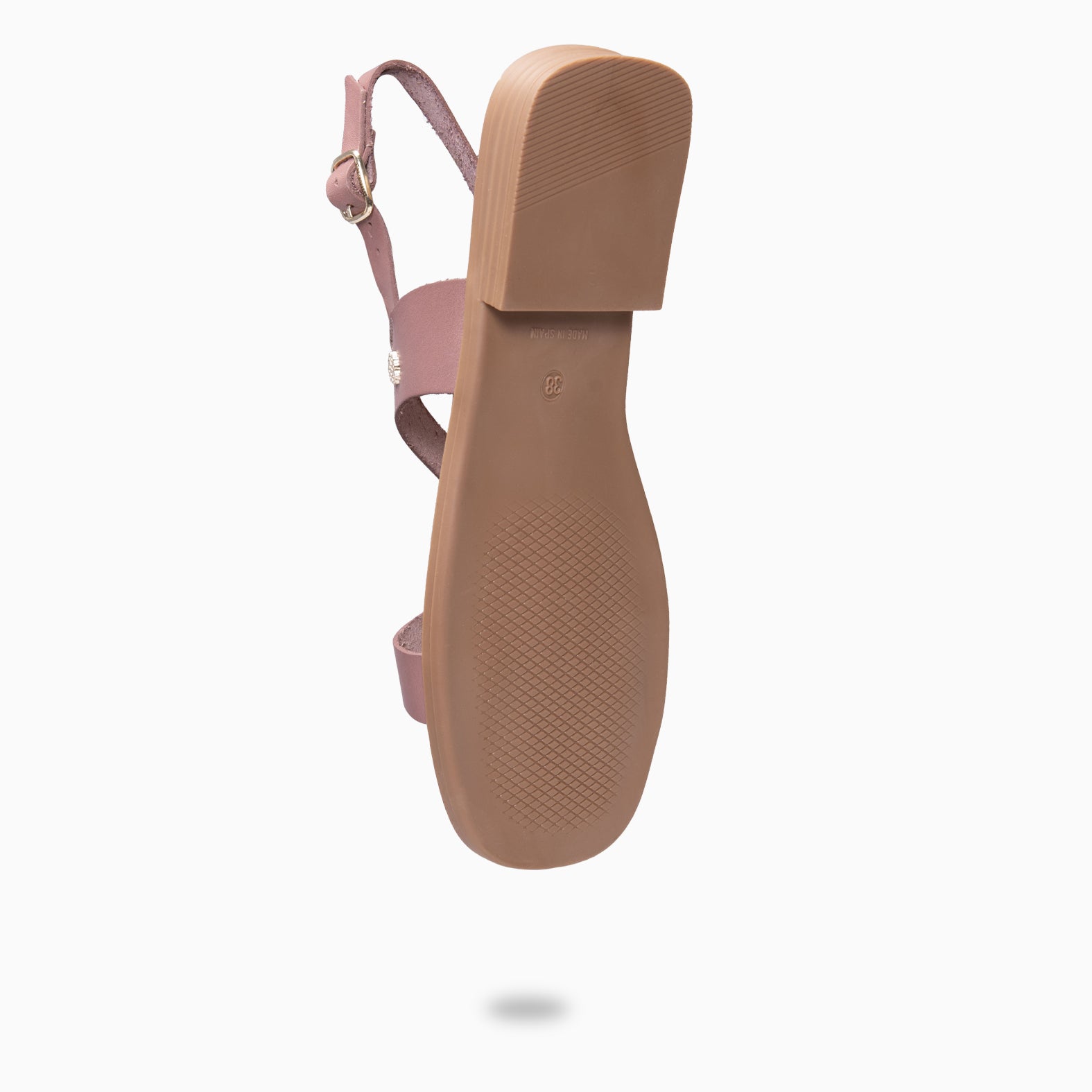 HELIA - LIGHT PINK Flat leather sandals