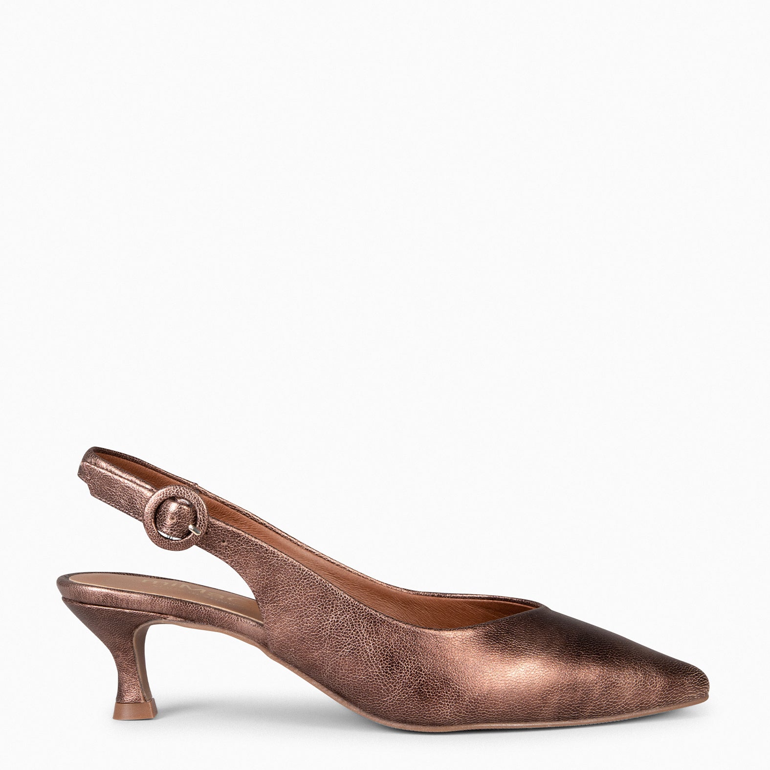 CARMEN – Slingbacks à petit talon kitten BRONZE