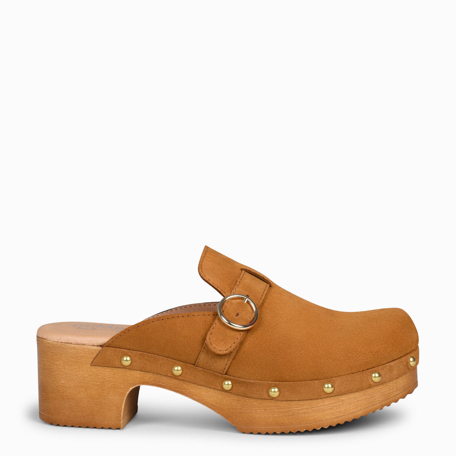 NIZA - Zuecos con tacón Bajo y Plataforma CAMEL