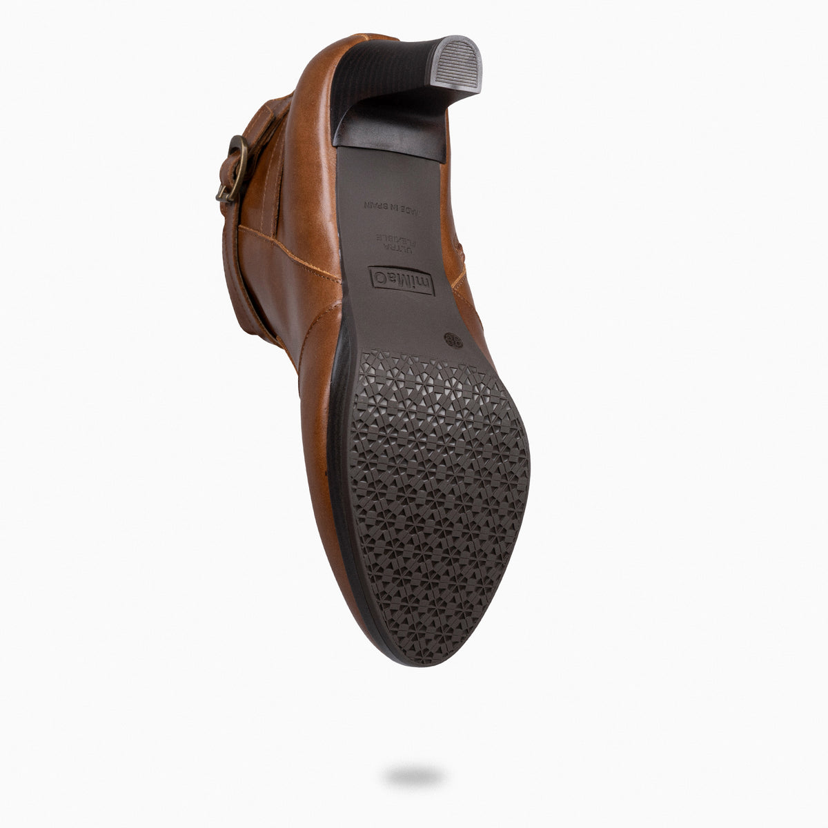MILÁN – Botines de tacón y pulsera decorativa CAMEL