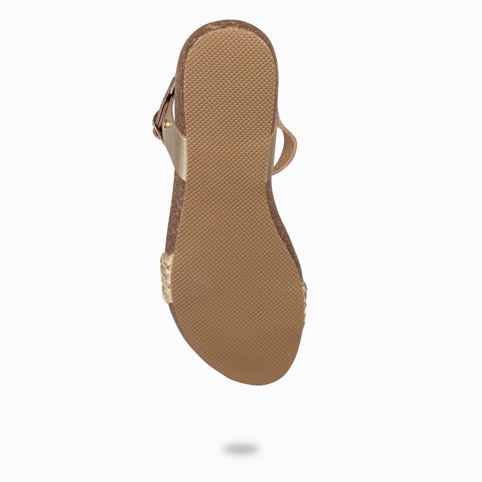 AIRE - Sandales Plates DORÉ en liège