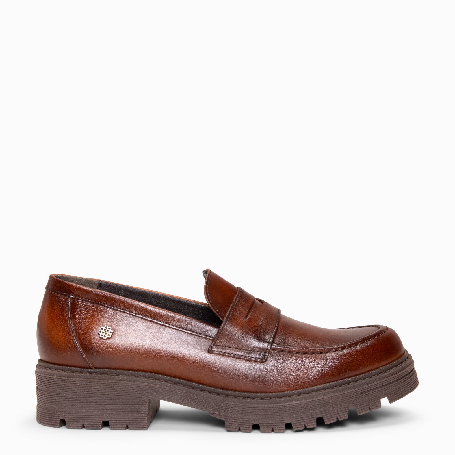 TRAVIS - Mocasin de piel de napa cepillada CAMEL