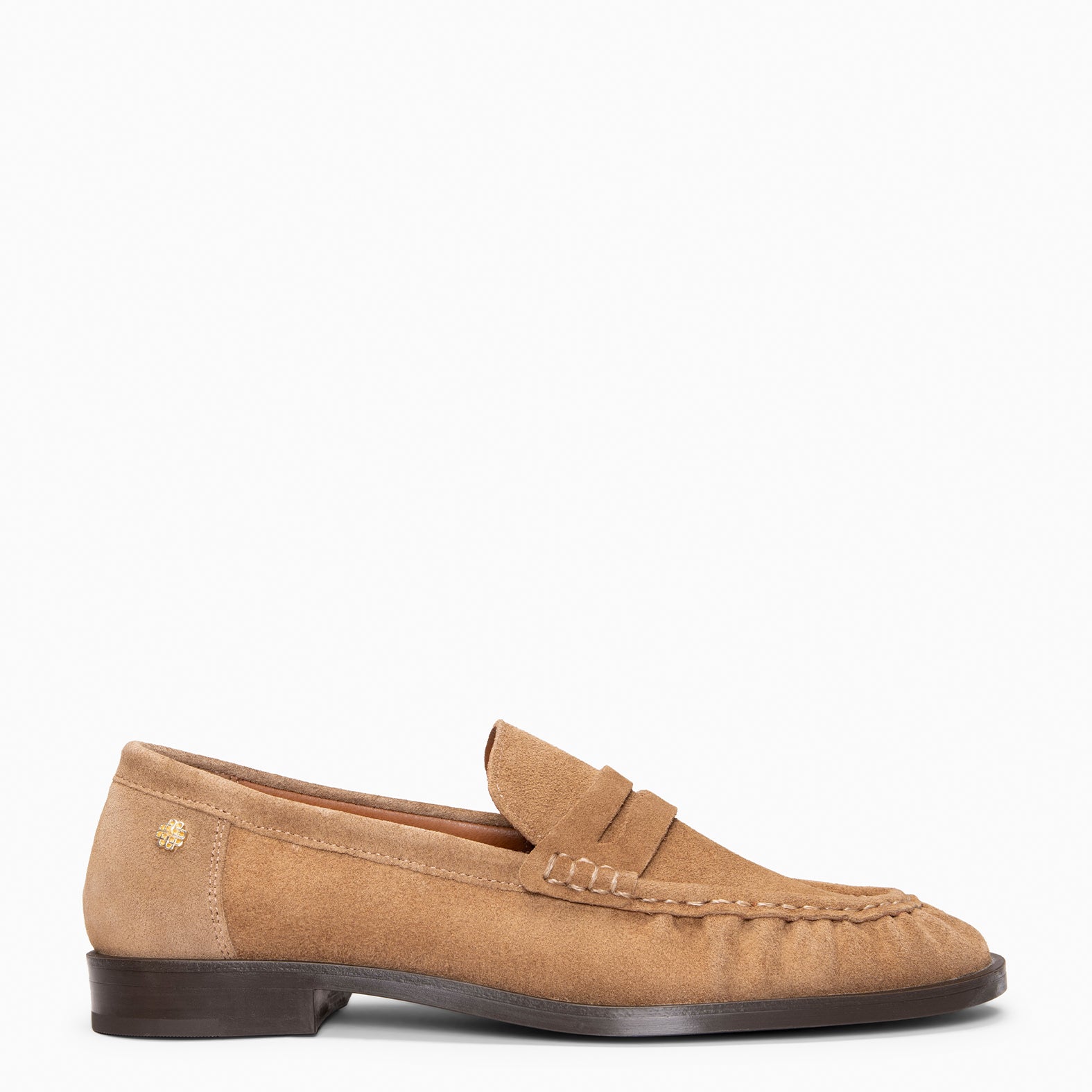 TOKIO - Mocasín en piel de serraje TAUPE
