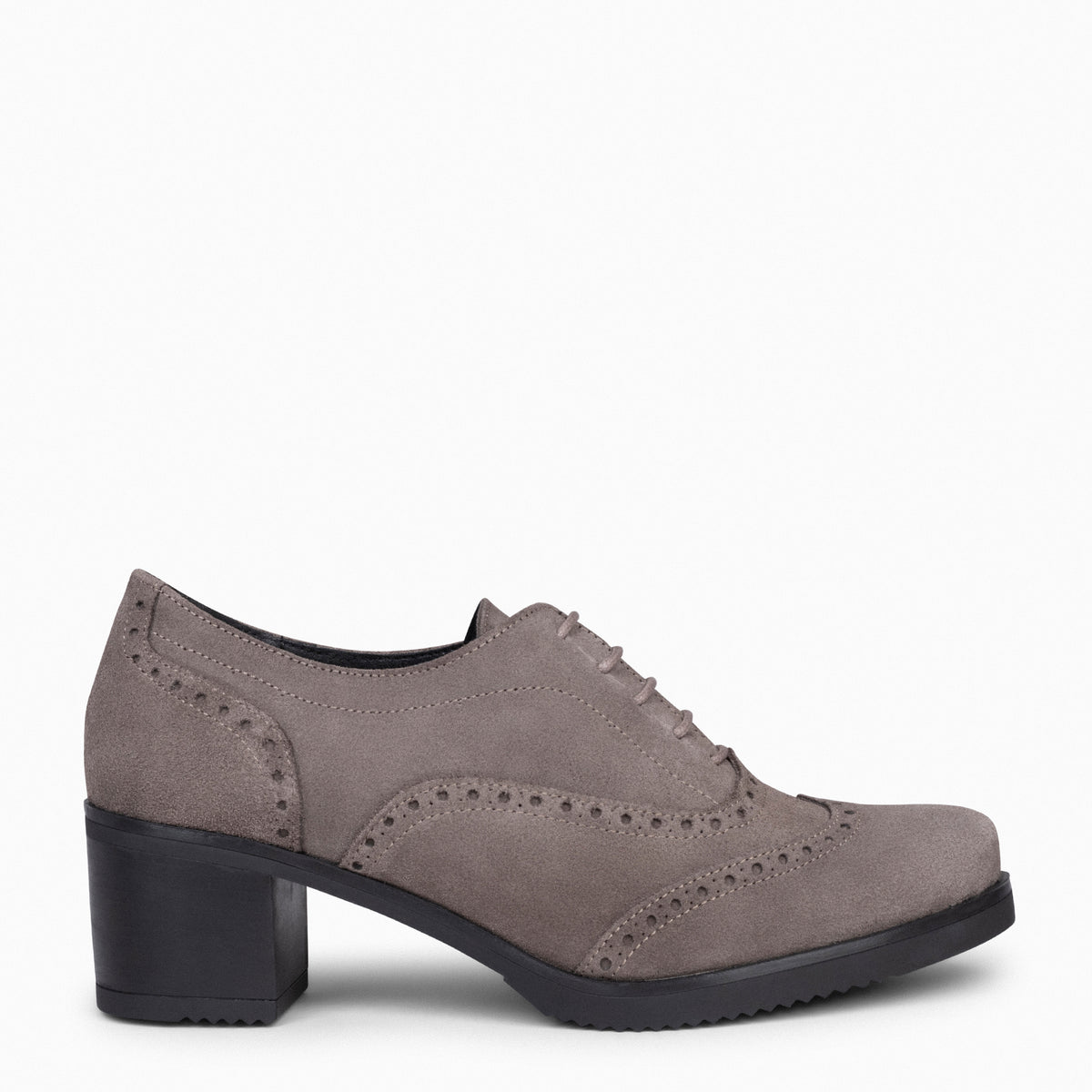 OXFORD – Blucher de mujer con tacón TAUPE