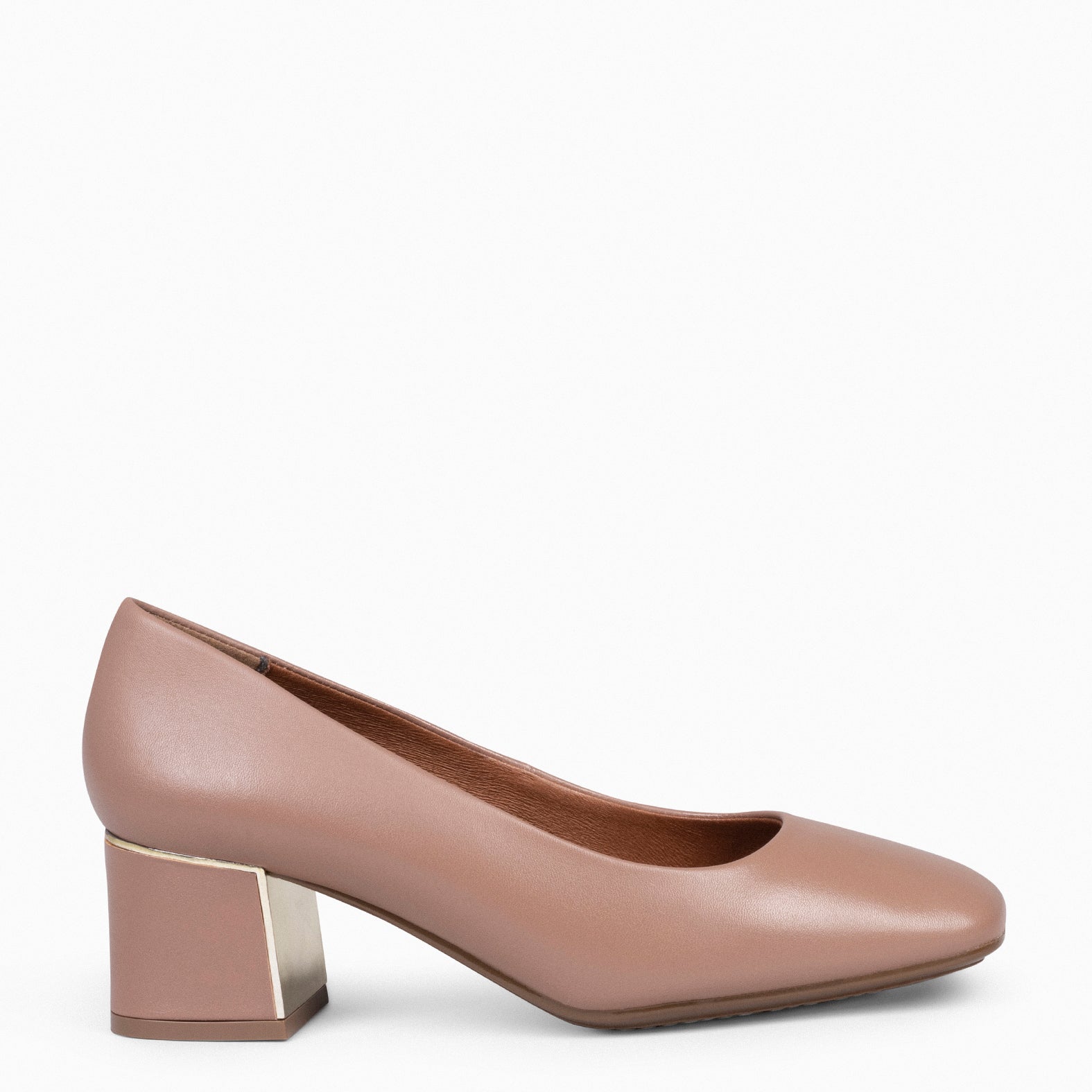 Taupe mid sale heel court shoes