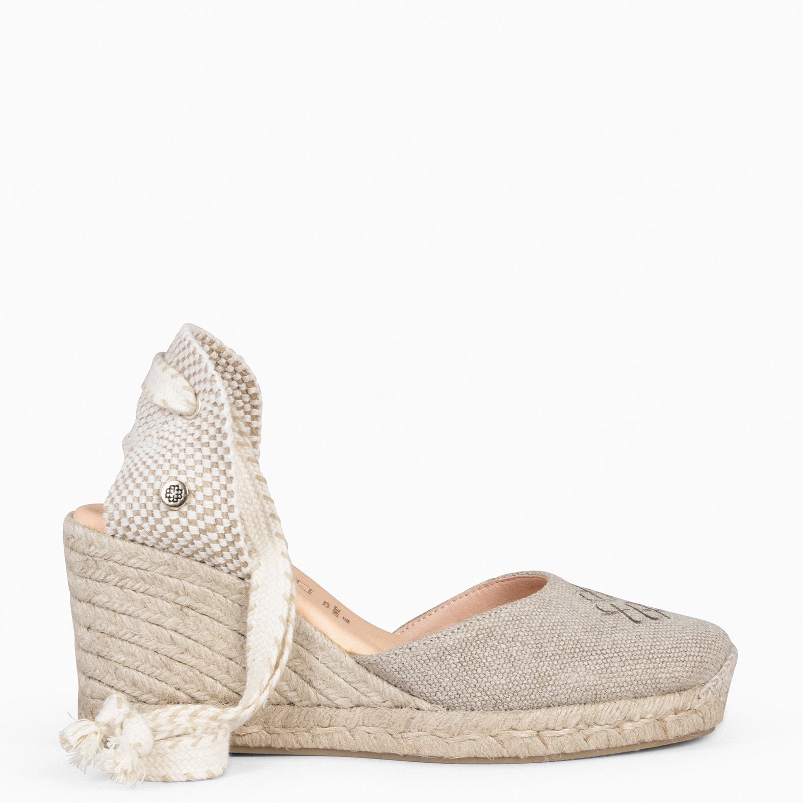GATA - Espadrilles en jute et lin TAUPE